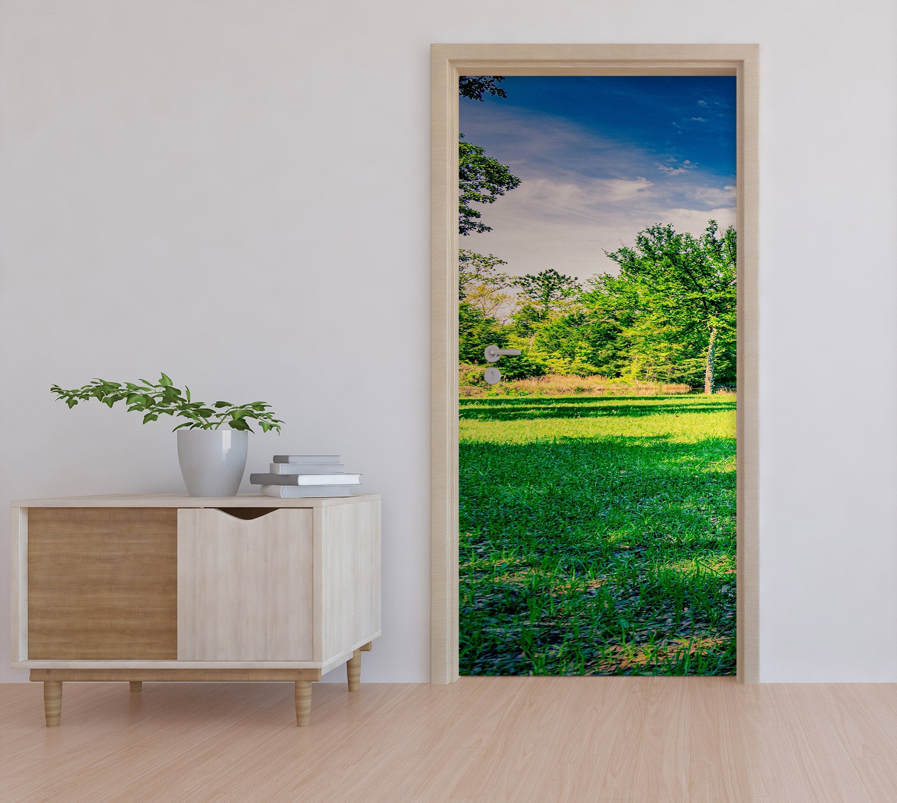 3D Green Lawn Trees 107194 Beth Sheridan Door Mural