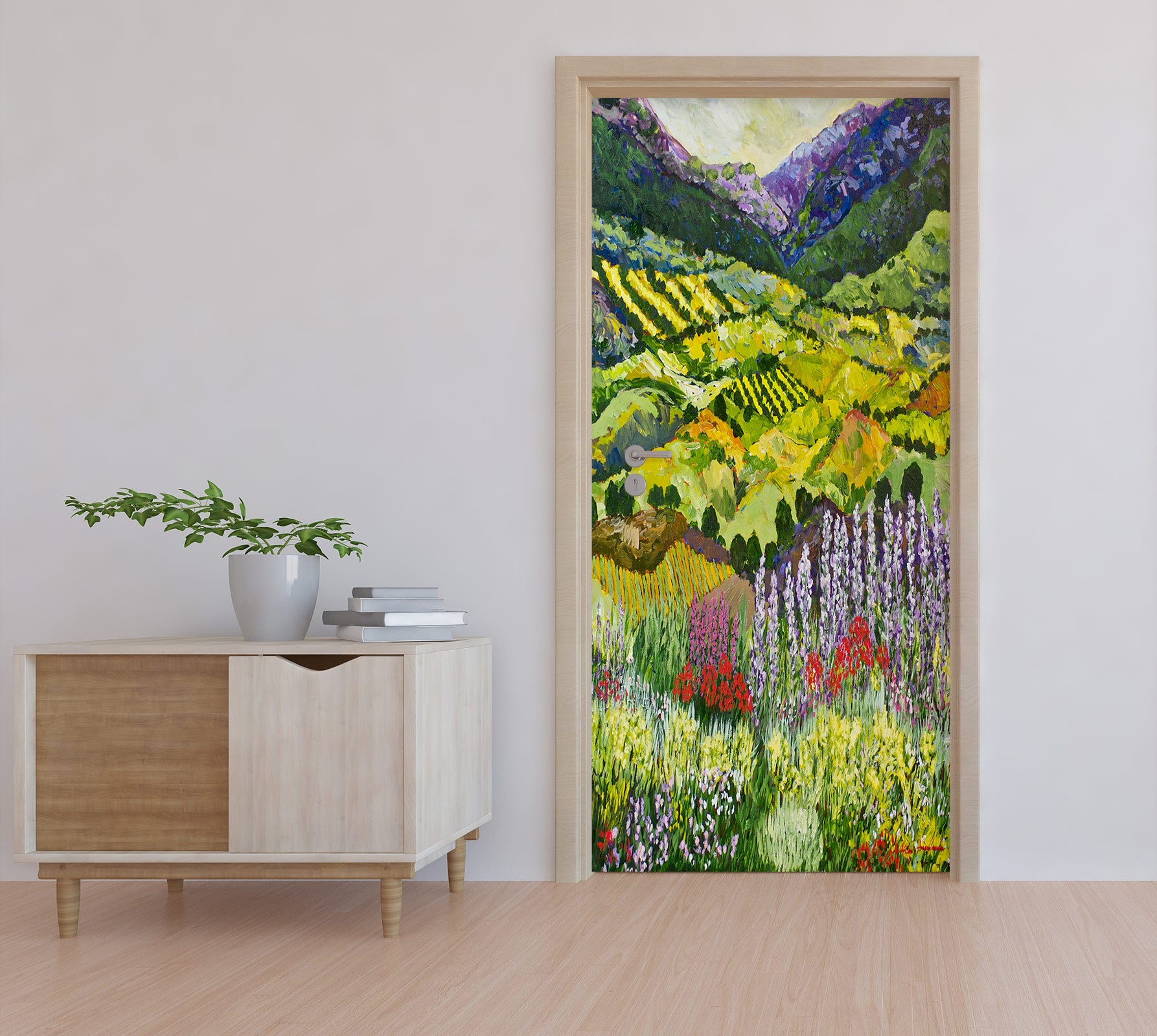 3D Hillside Flower Field 9376 Allan P. Friedlander Door Mural