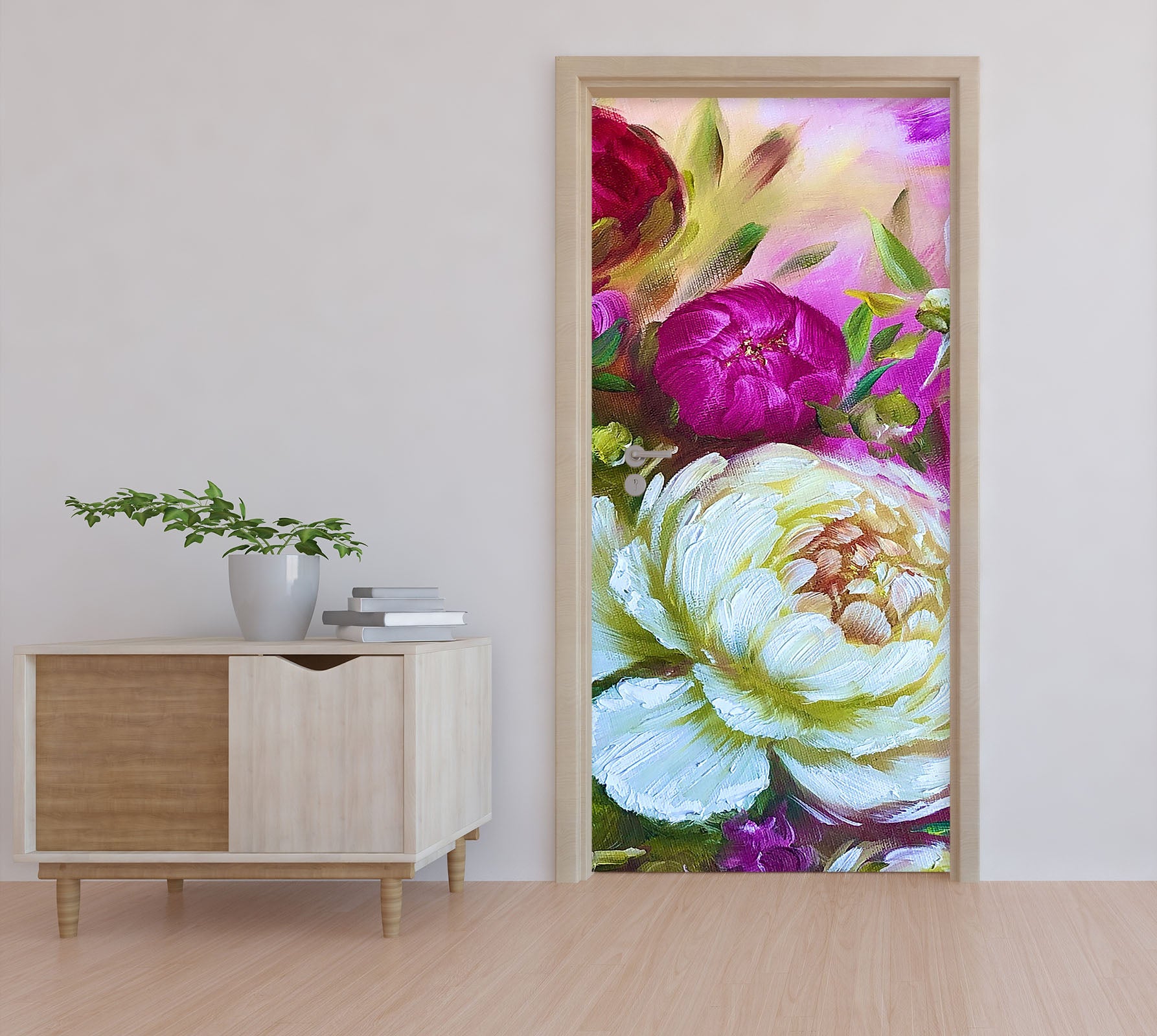 3D Pretty Peony 3318 Skromova Marina Door Mural