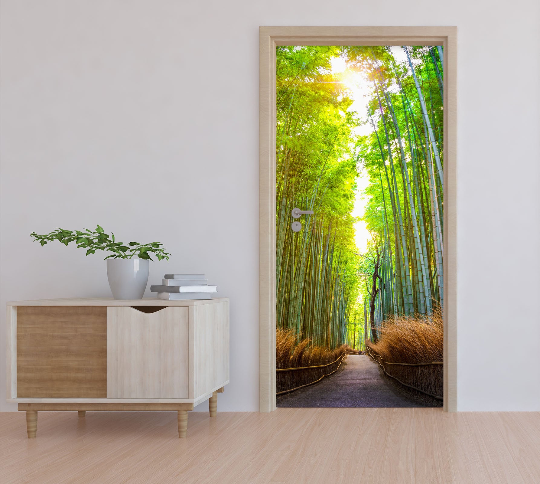 3D Bamboo Forest Path 11499 Marco Carmassi Door Mural