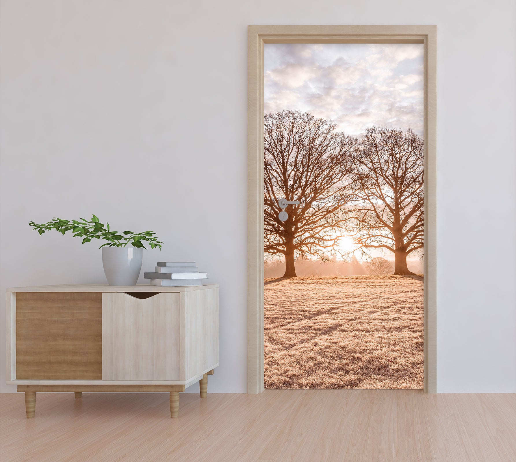 3D Sunlight Lawn Trees 10243 Assaf Frank Door Mural