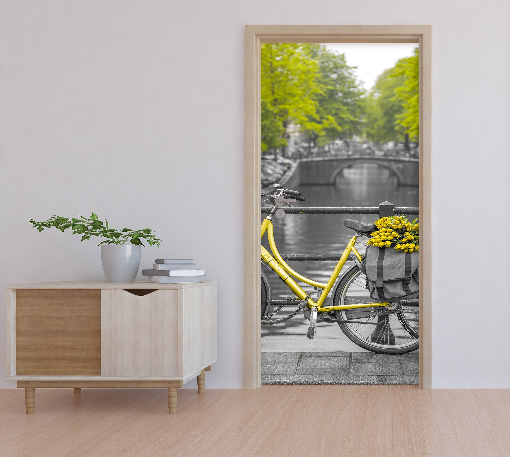 3D Bike River Trees 101183 Assaf Frank Door Mural