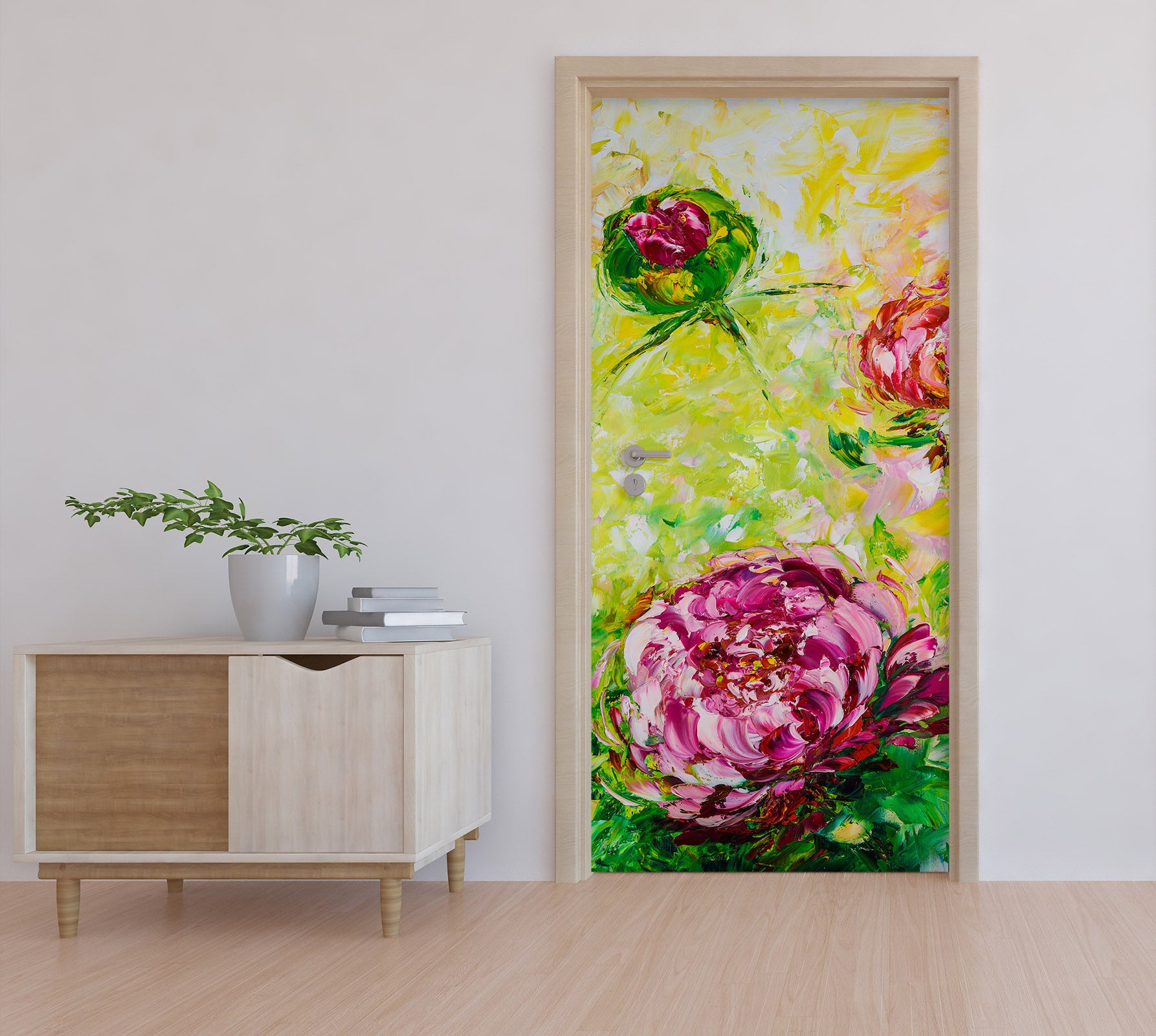 3D Red Peony 3261 Skromova Marina Door Mural