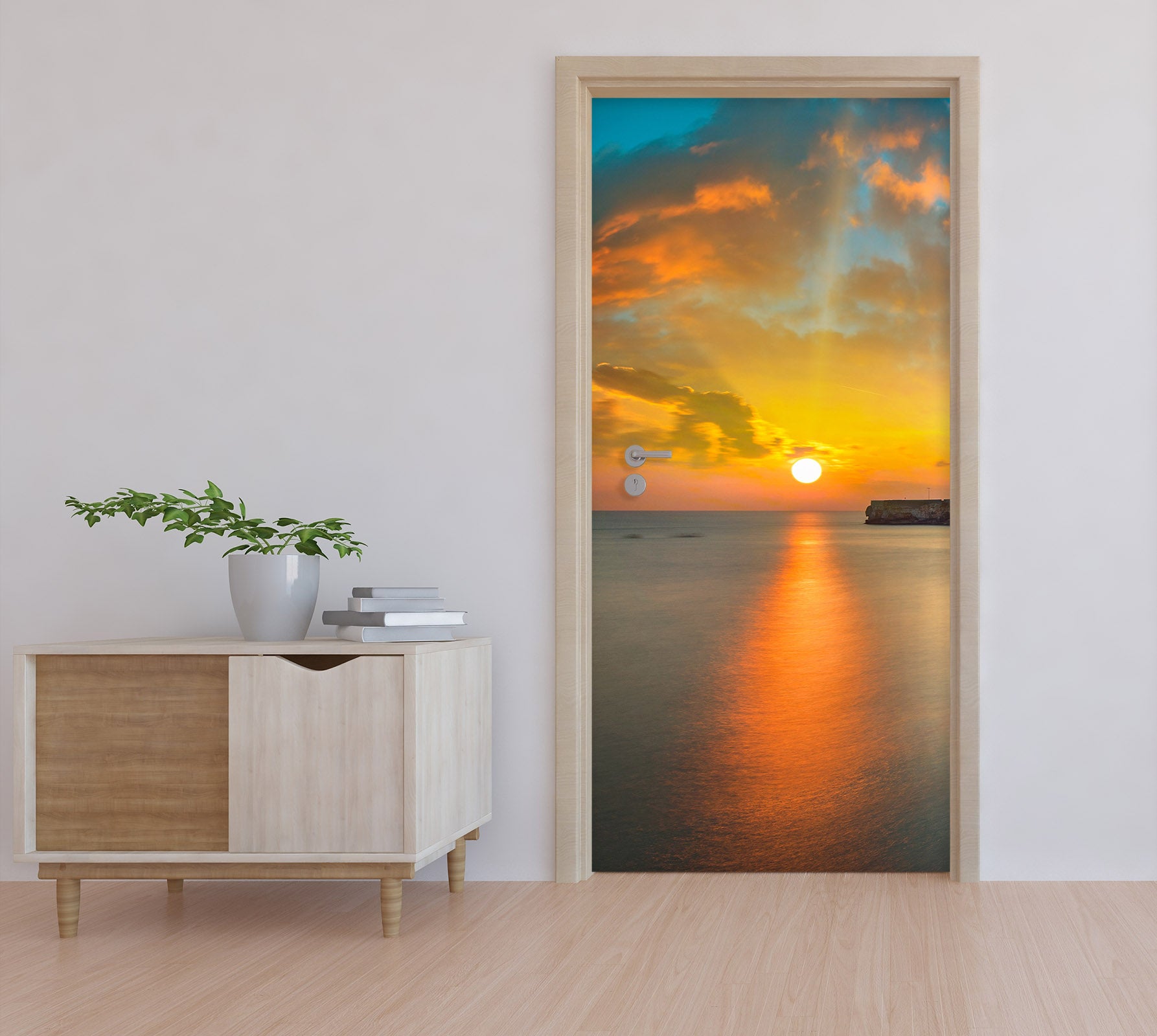 3D Sunset Sun 11979 Marco Carmassi Door Mural