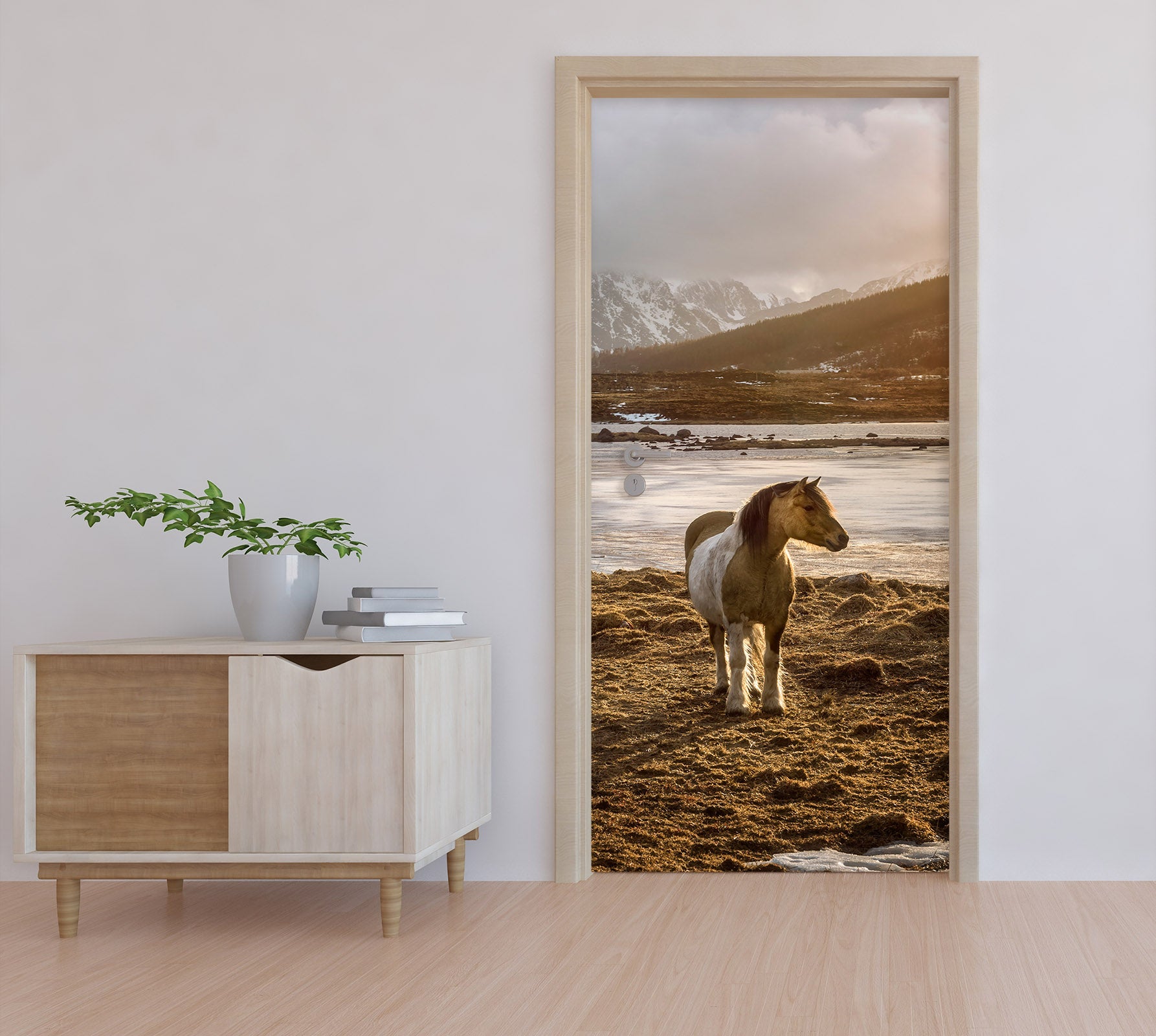 3D Lakeside Horse 11634 Marco Carmassi Door Mural