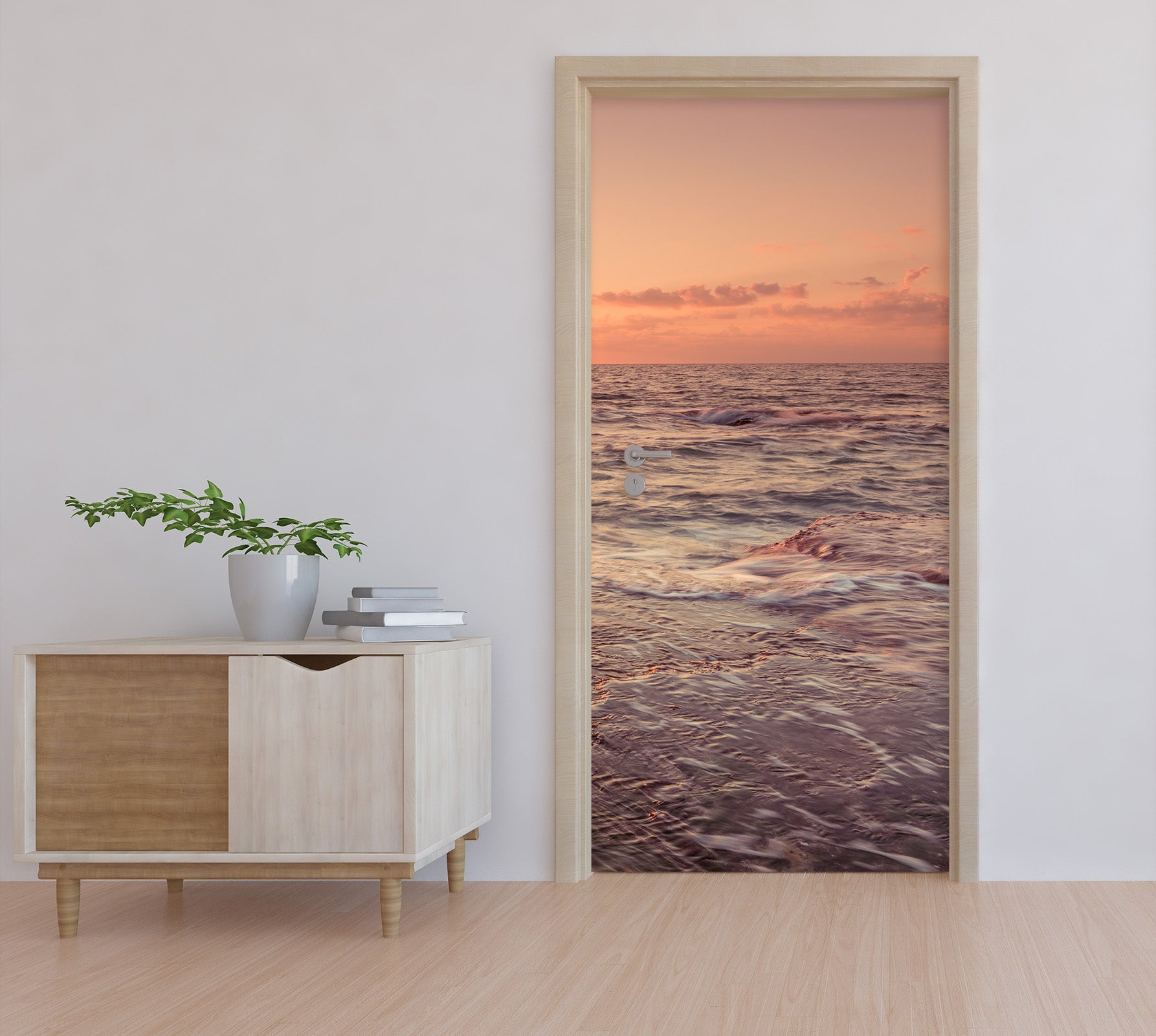 3D Wavess Sunset 106180 Assaf Frank Door Mural