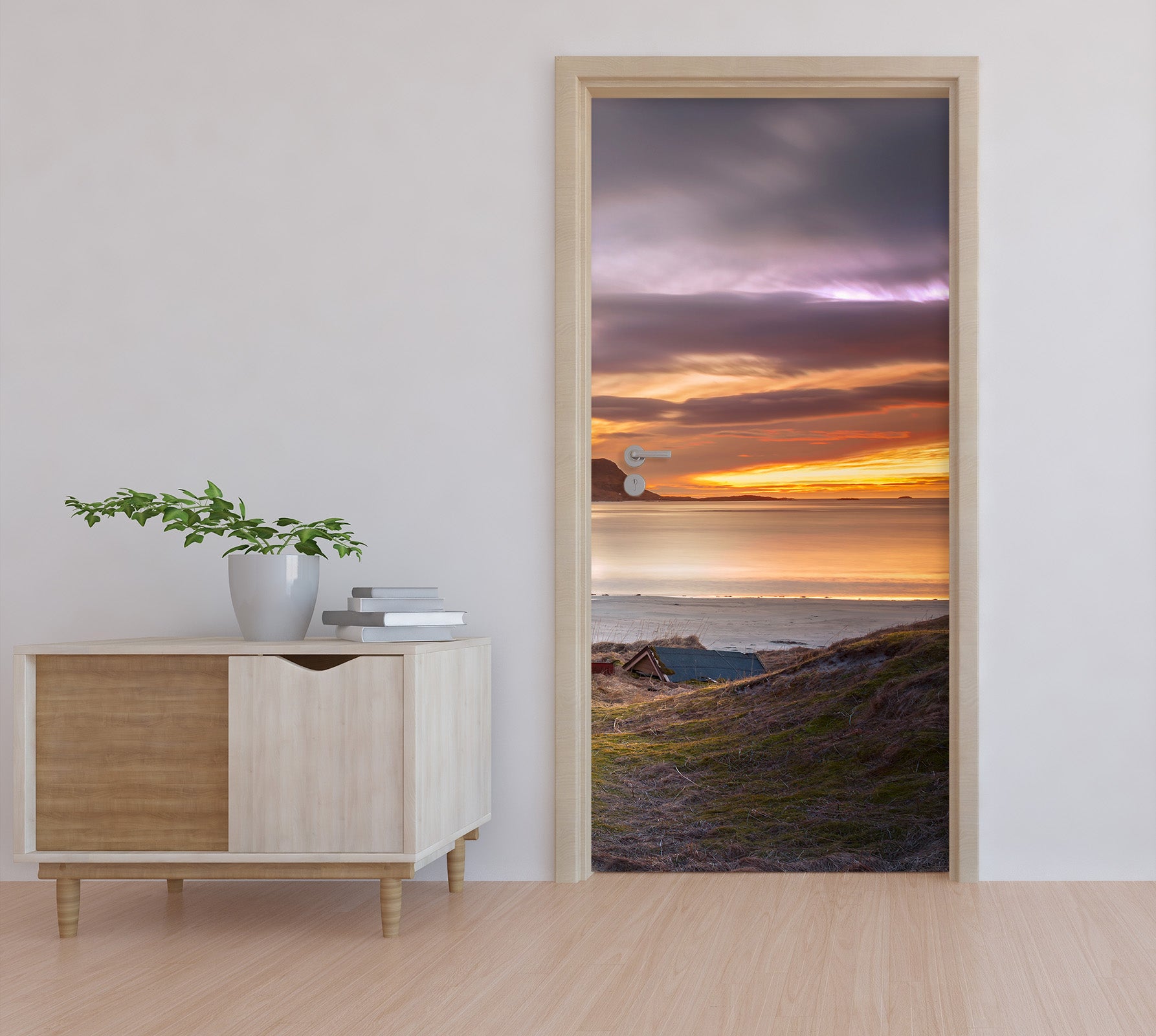 3D Sunset Hillside Seaside 11628 Marco Carmassi Door Mural