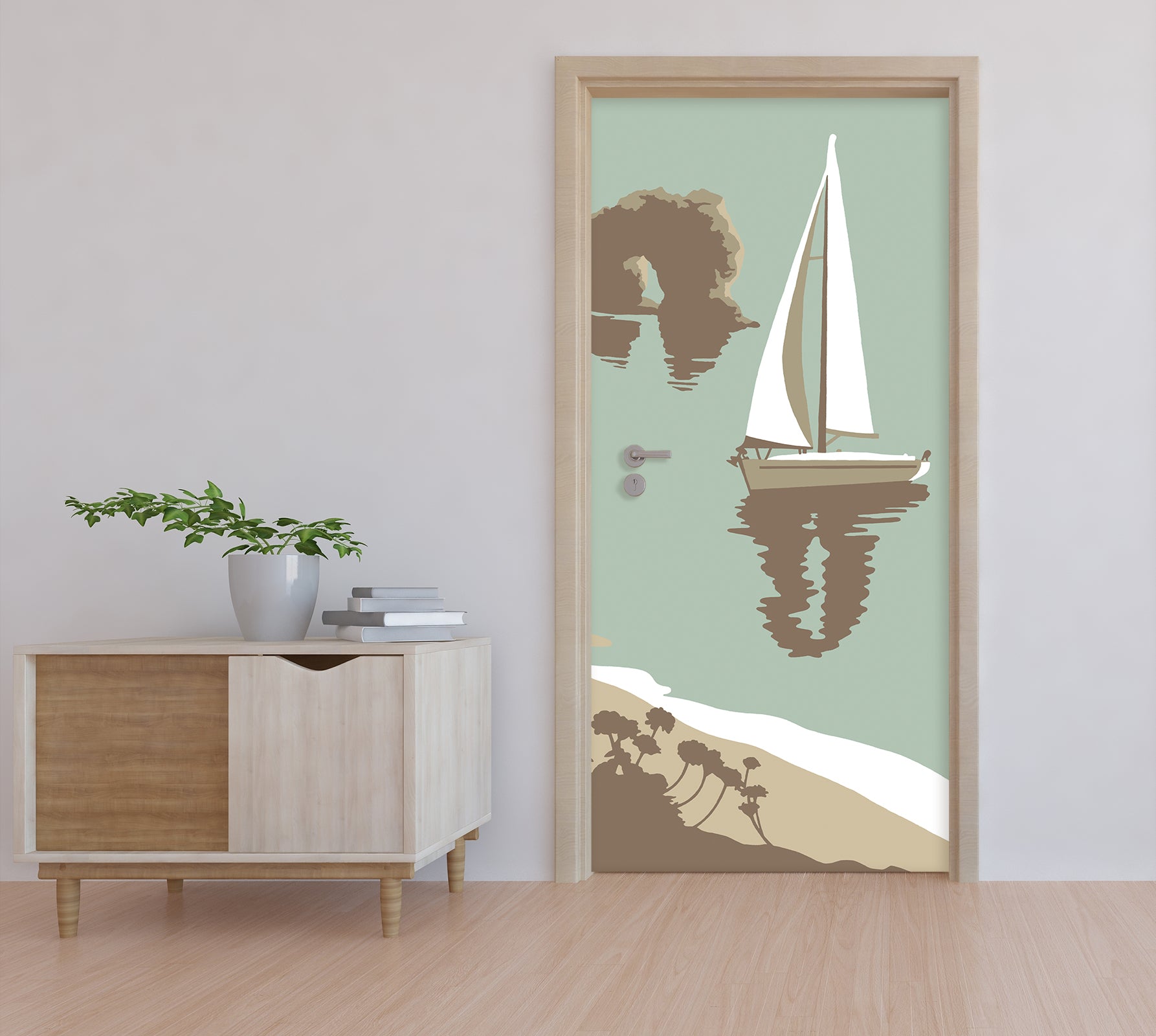 3D Sailboat 9232 Steve Read Door Mural