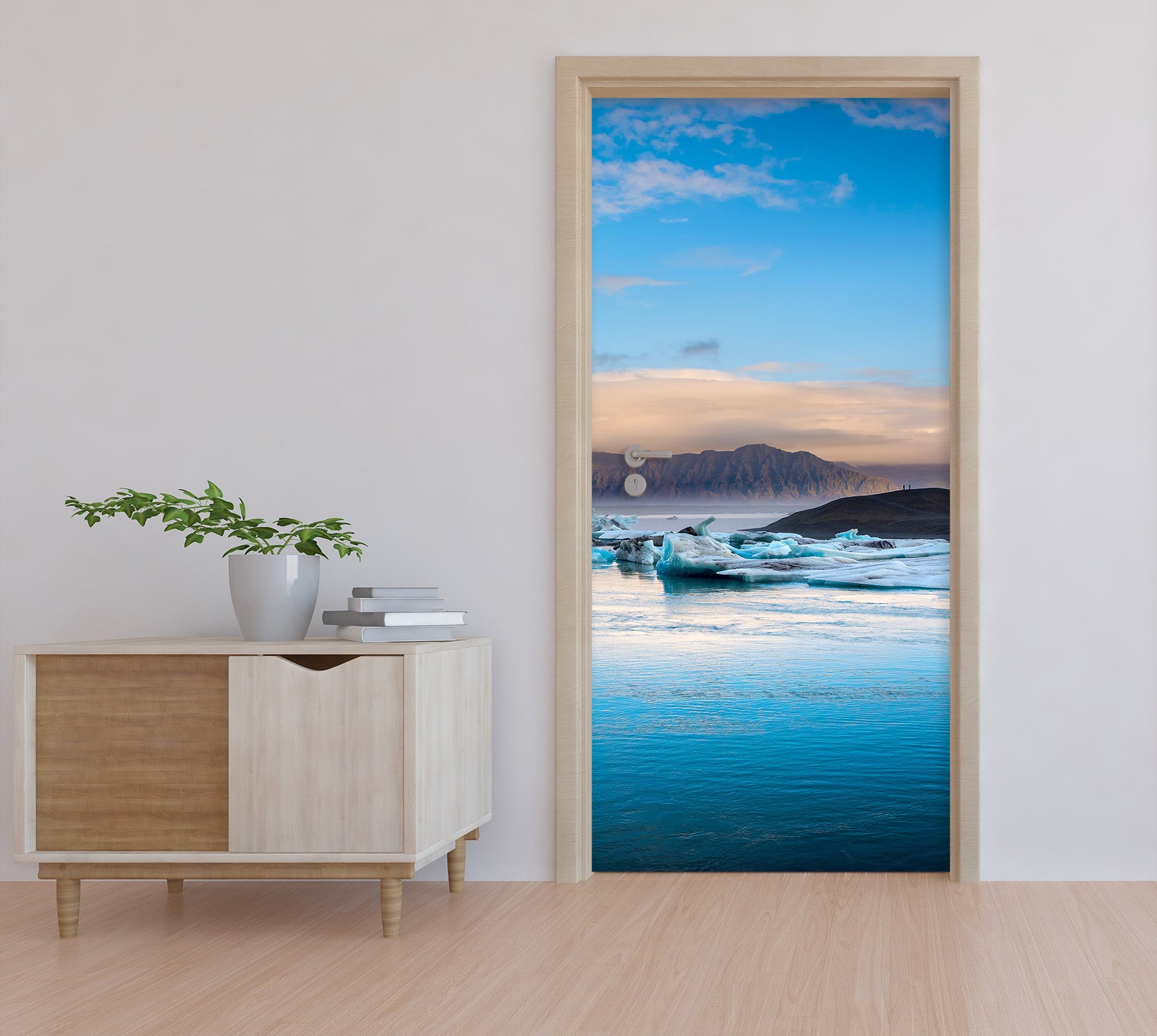 3D Sky Waterside Mountains 11576 Marco Carmassi Door Mural