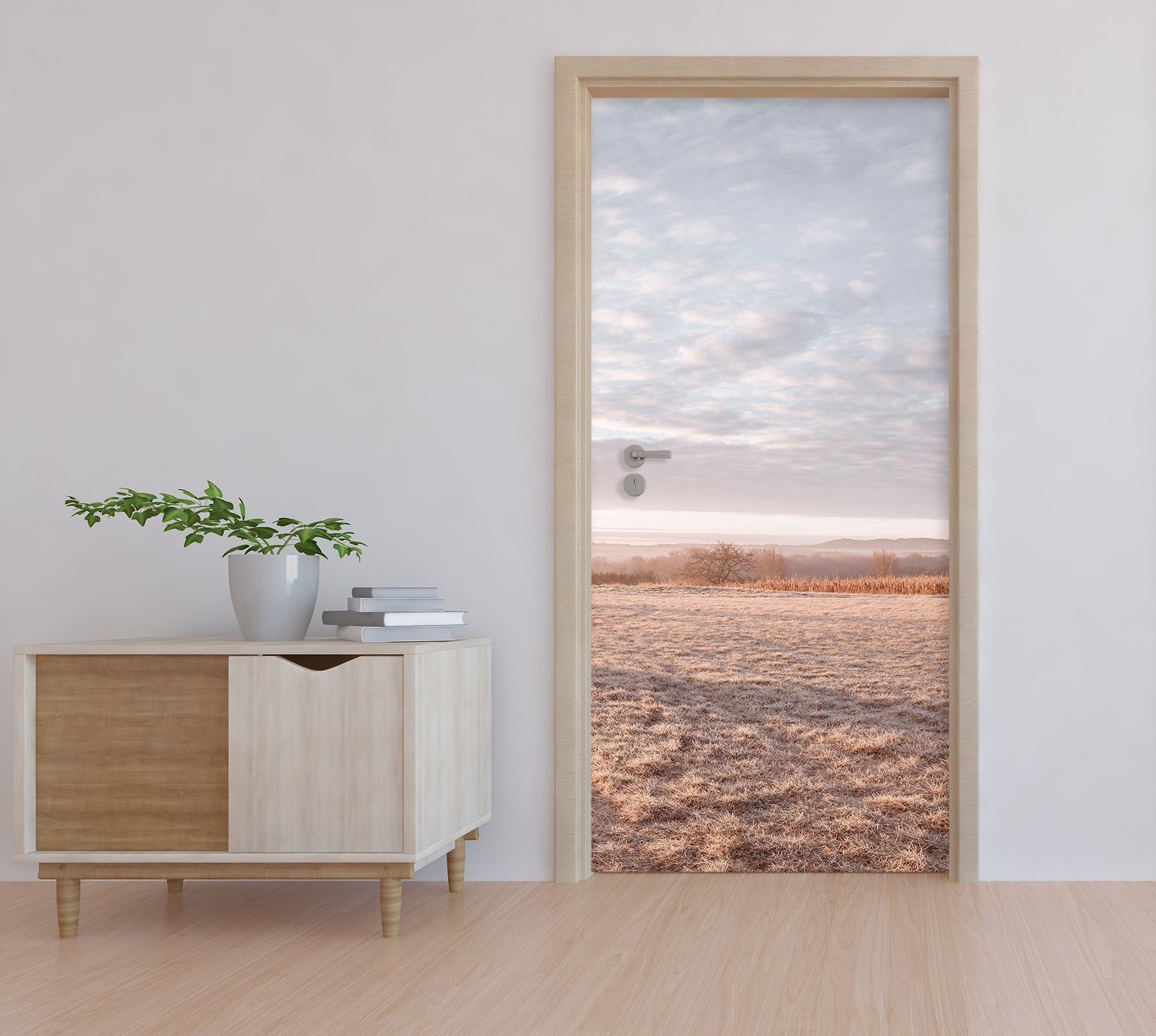 3D Grass Sky 10239 Assaf Frank Door Mural