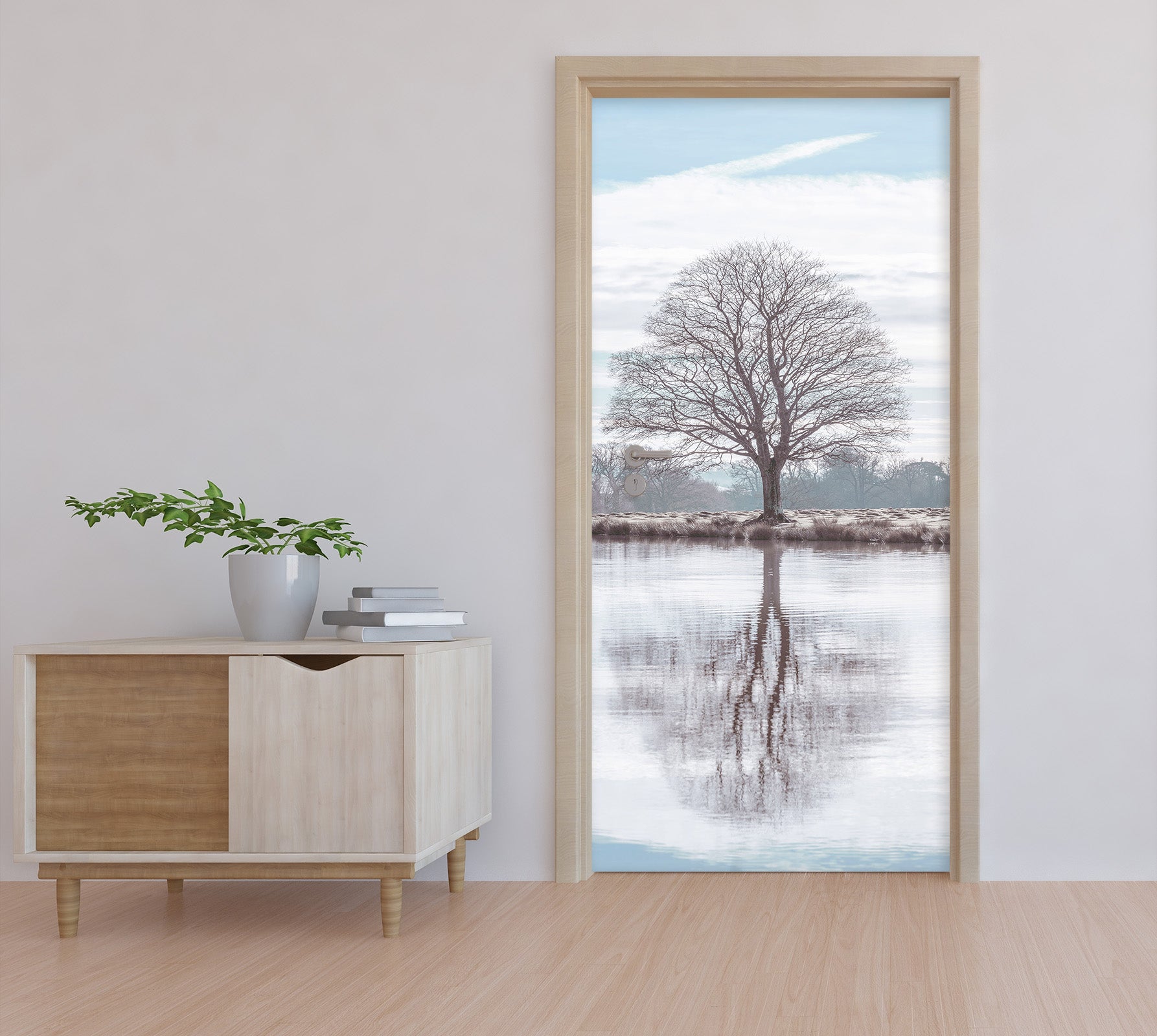 3D Trees River Surface 10232 Assaf Frank Door Mural