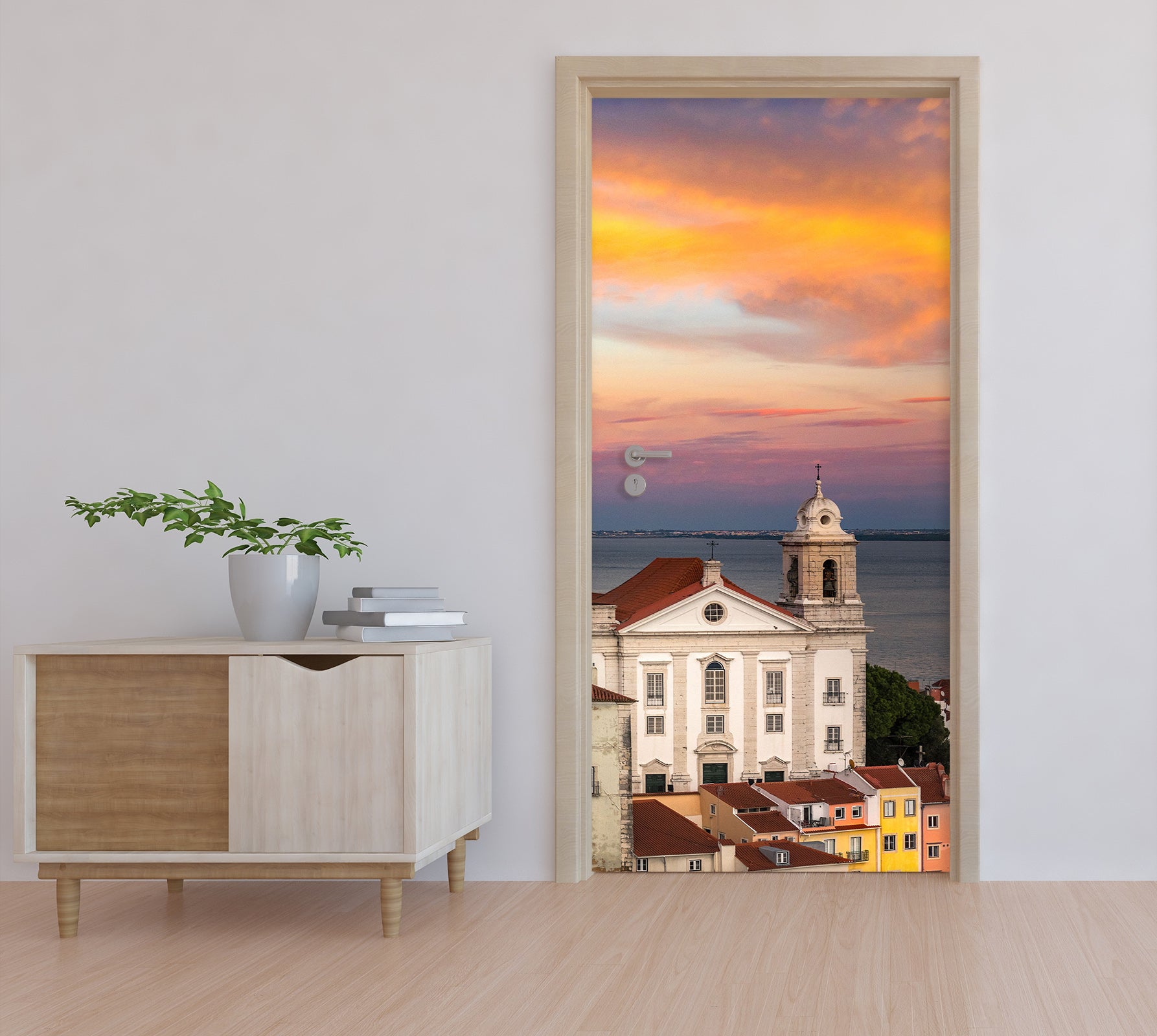 3D Sunset Building 114107 Marco Carmassi Door Mural