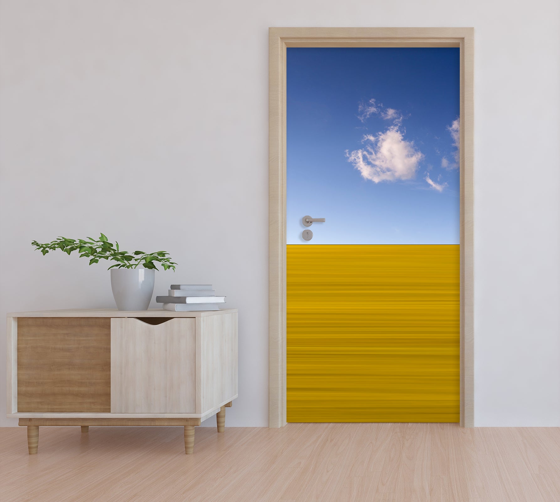 3D Yellow Grassland 11618 Marco Carmassi Door Mural