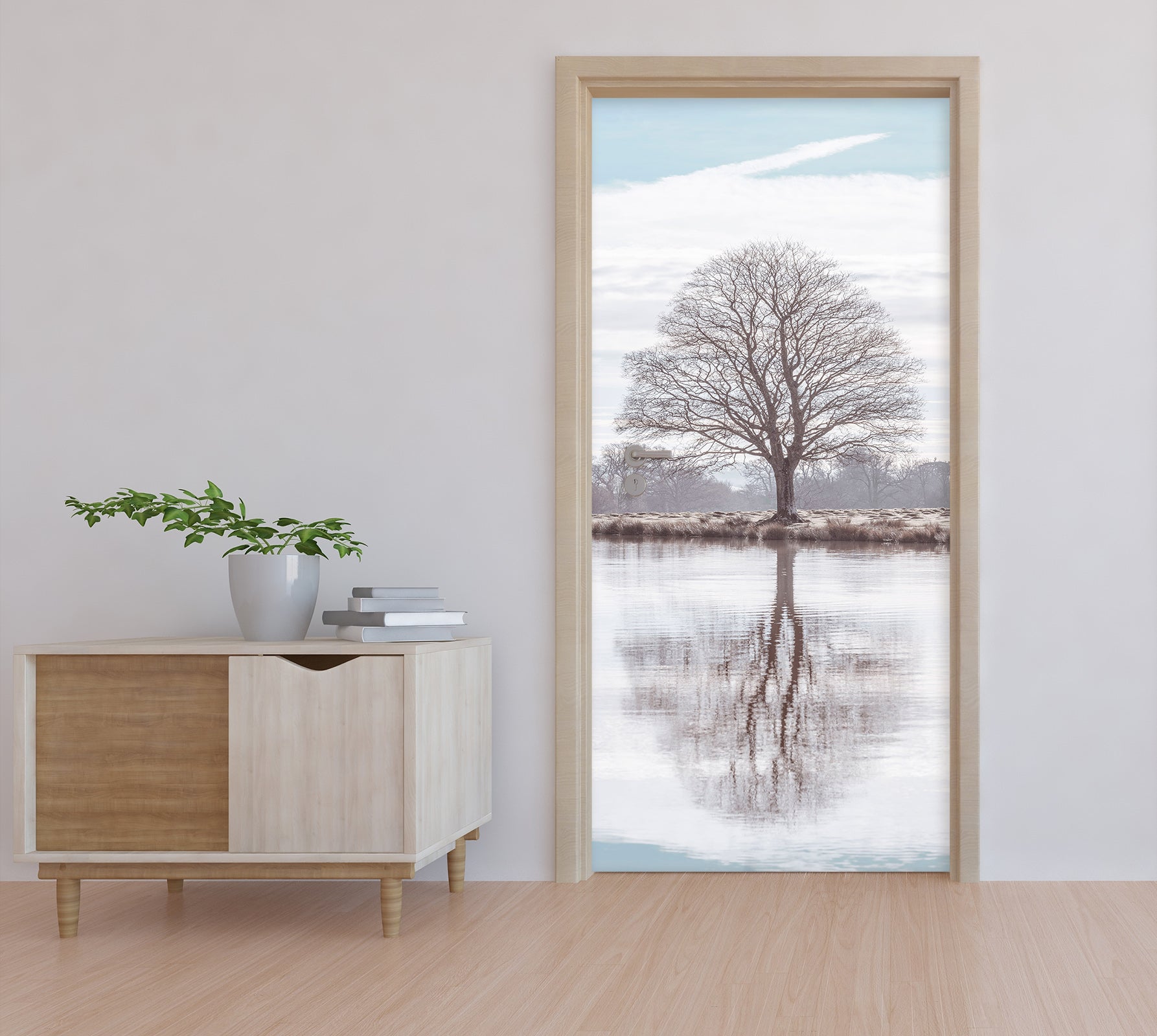 3D Water Surface Tree Shadow 10229 Assaf Frank Door Mural