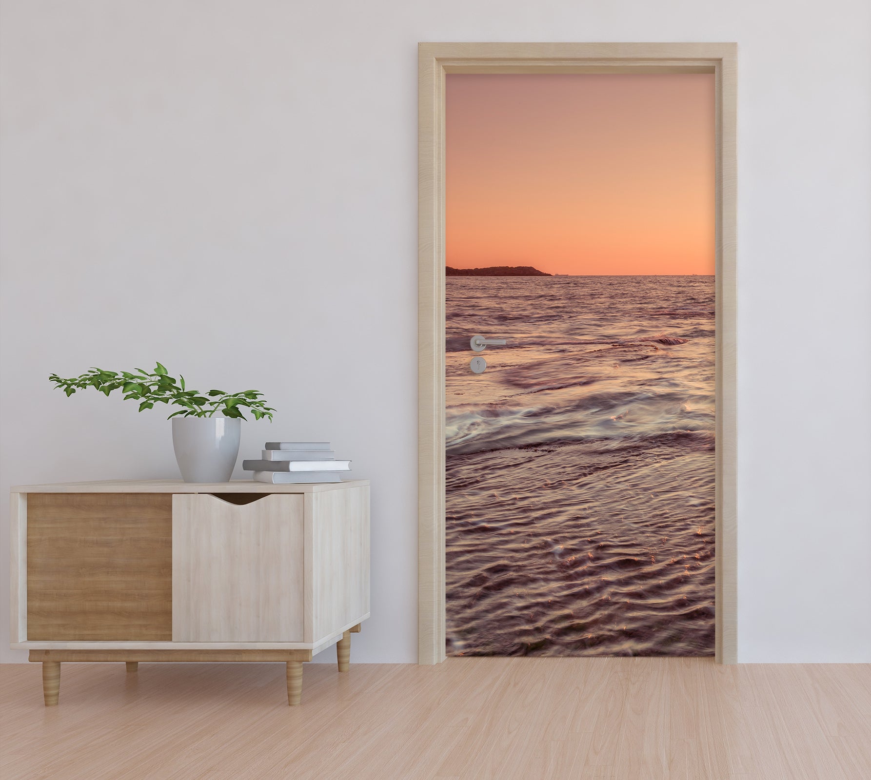 3D Sunset Ocean Wavess 106178 Assaf Frank Door Mural