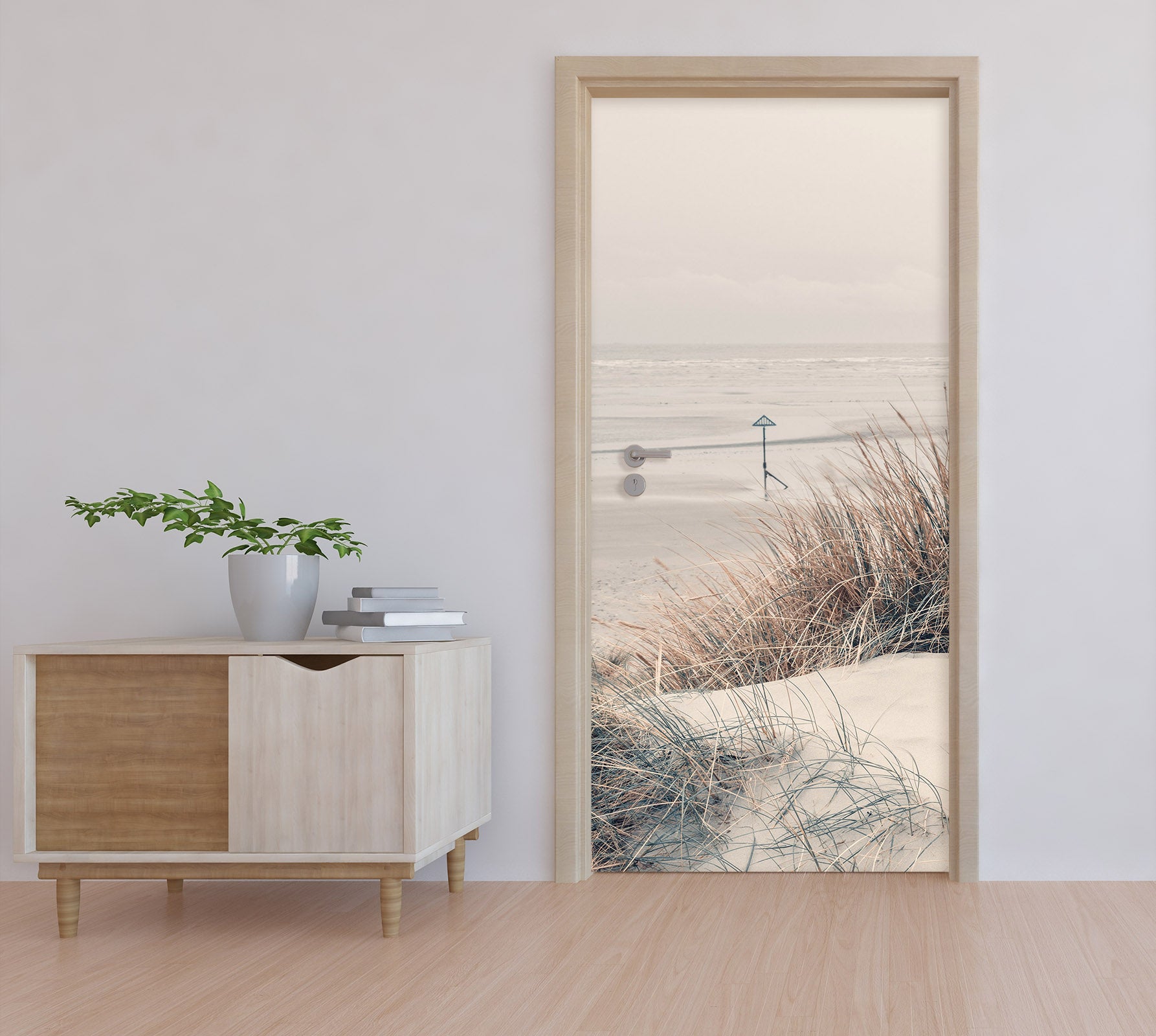 3D Sand Grass Ocean 10260 Assaf Frank Door Mural