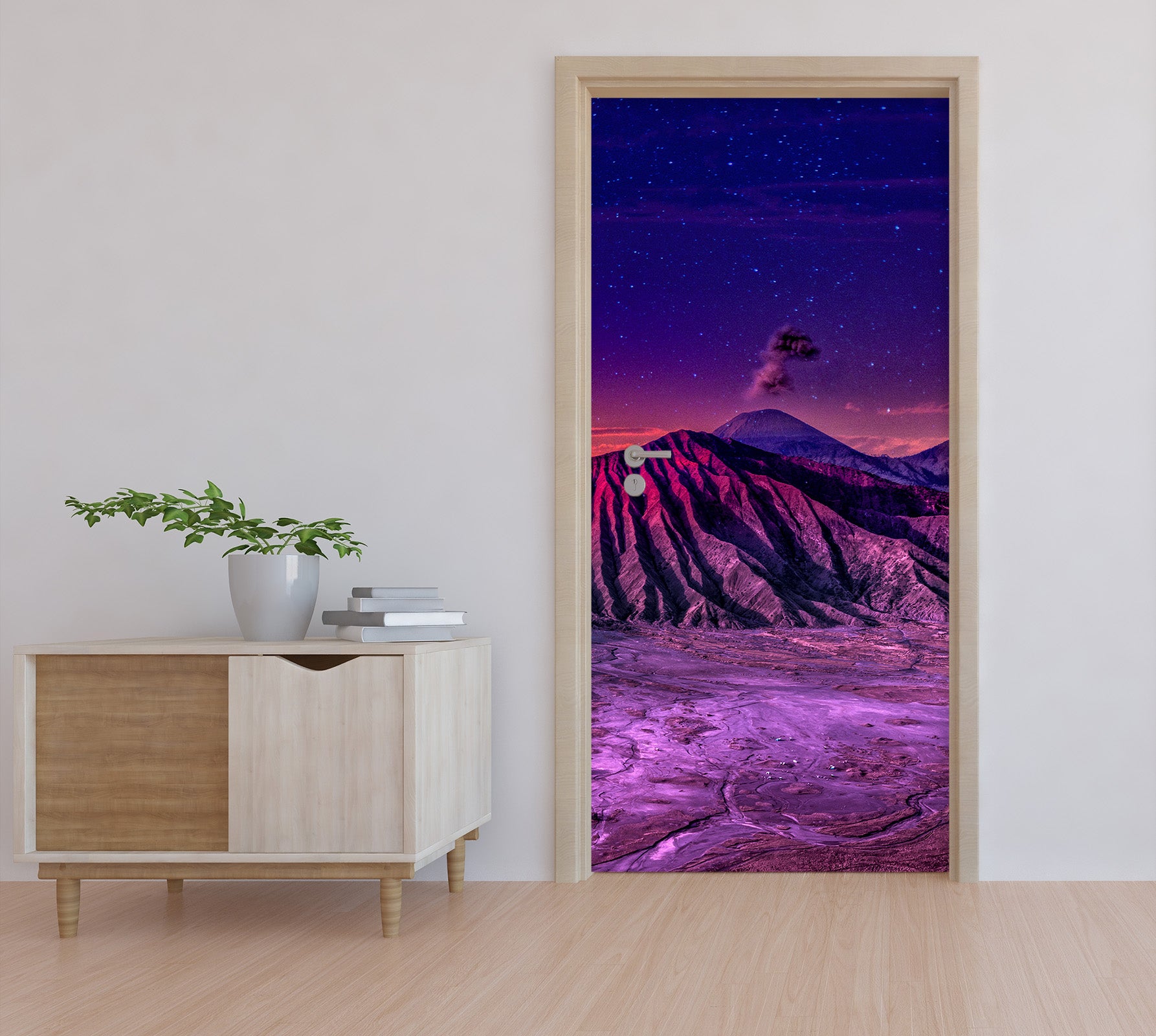 3D Purple Sky Snow Rock 12015 Marco Carmassi Door Mural