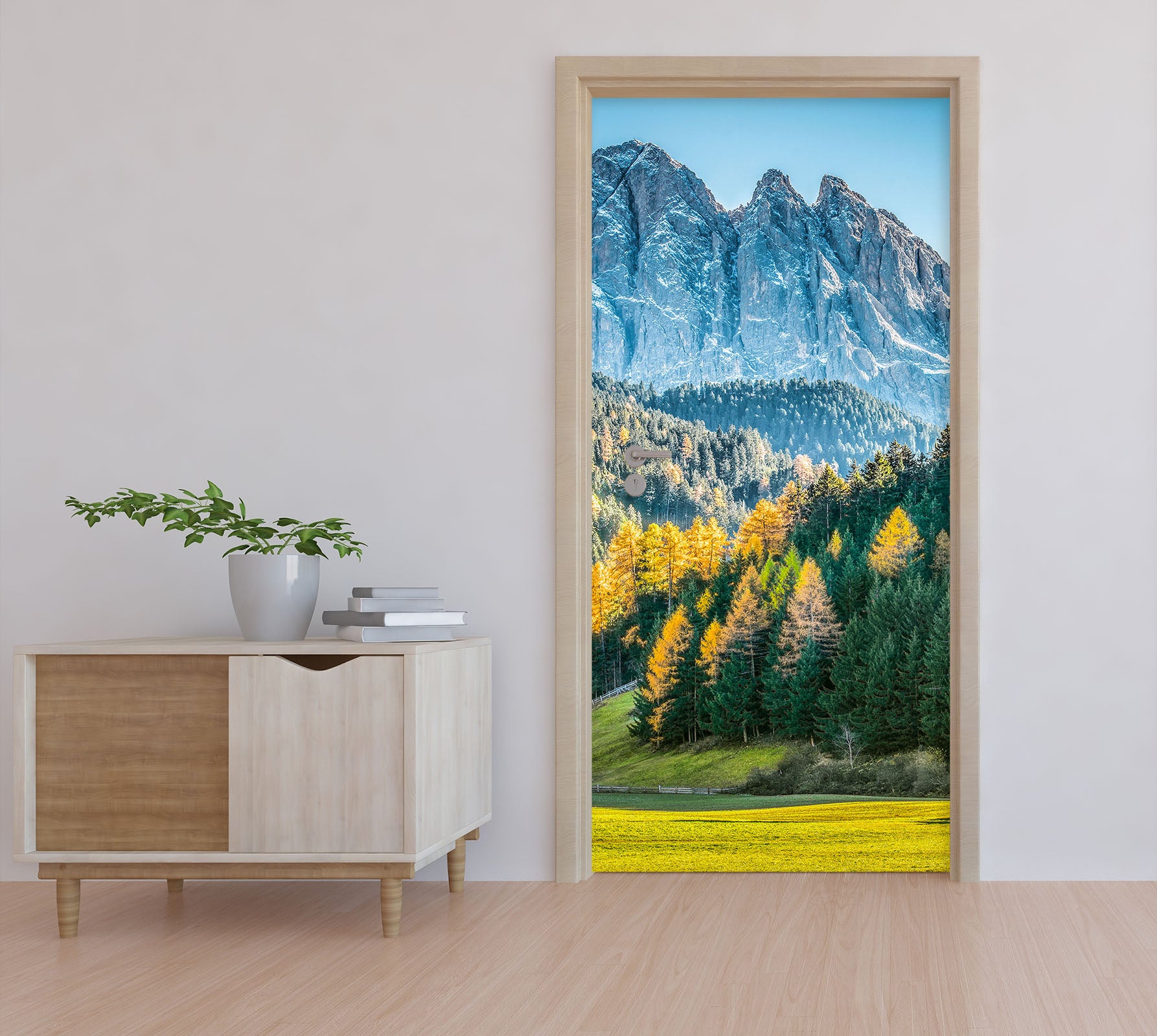 3D Lawn Woods Mountains 115130 Marco Carmassi Door Mural