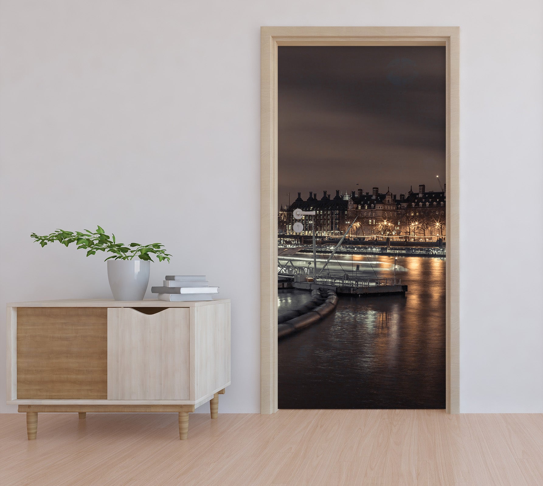 3D Night Harbour Building 106144 Assaf Frank Door Mural