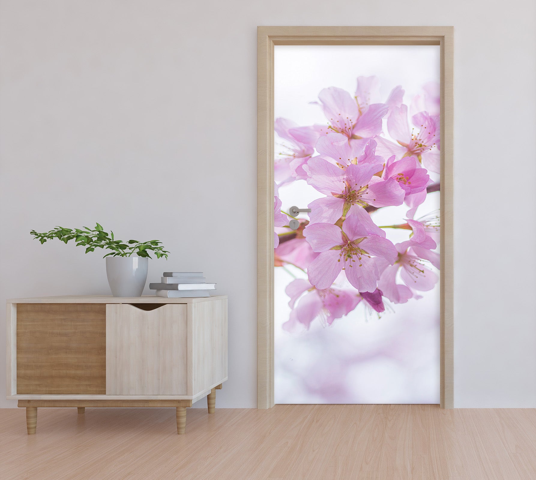 3D Pink Flowers 106182 Assaf Frank Door Mural