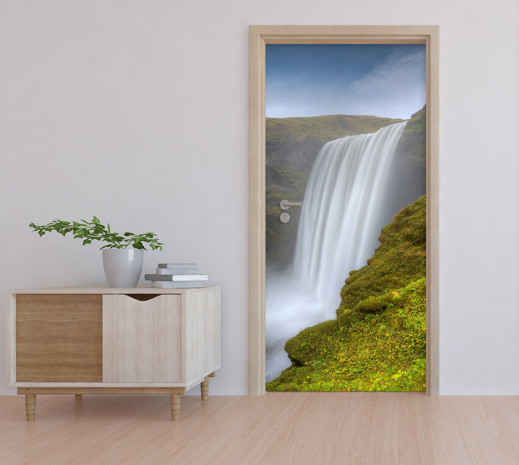 3D Waterfall Meadow 11538 Marco Carmassi Door Mural