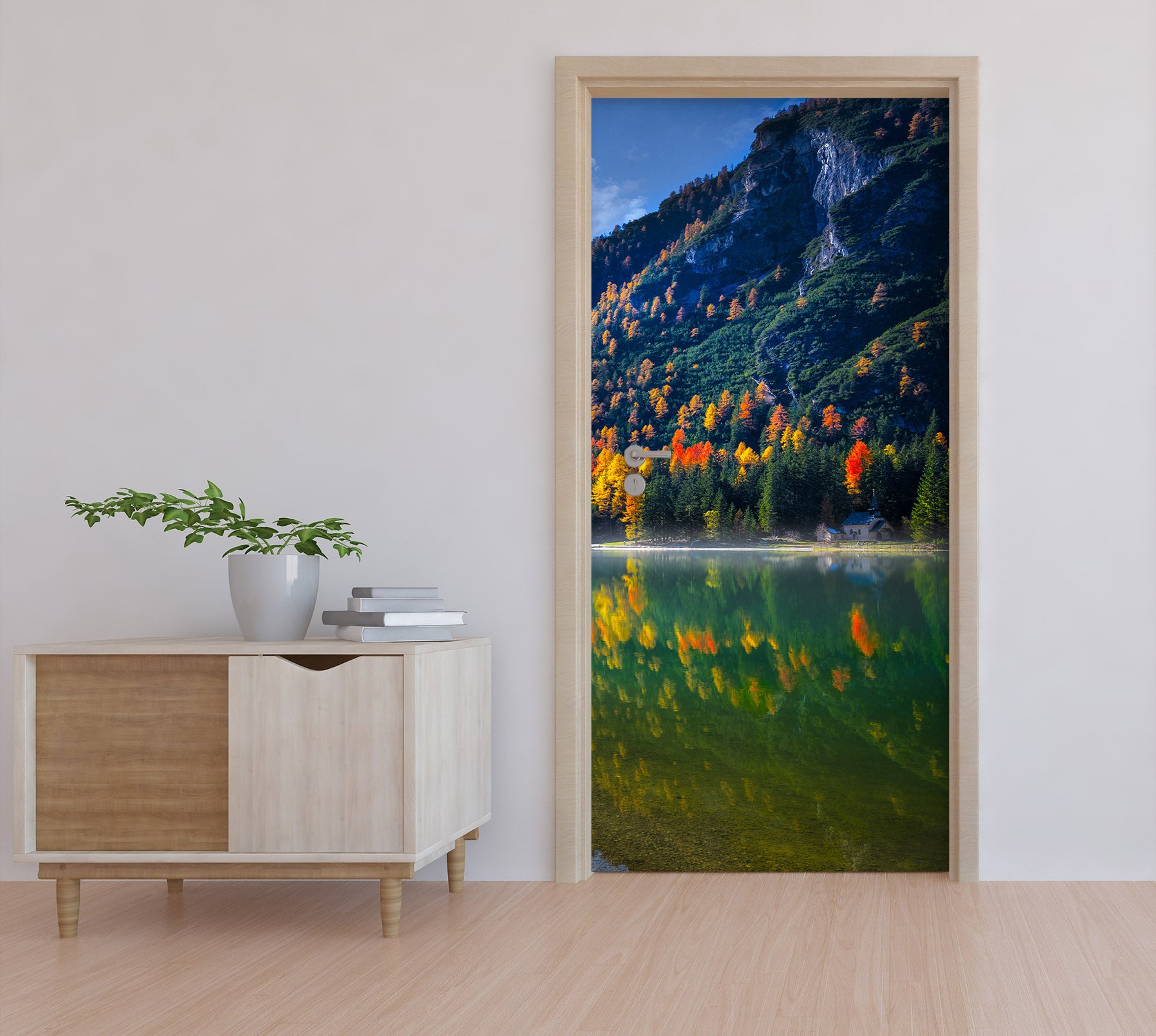 3D Lake Mountain Woods 11441 Marco Carmassi Door Mural