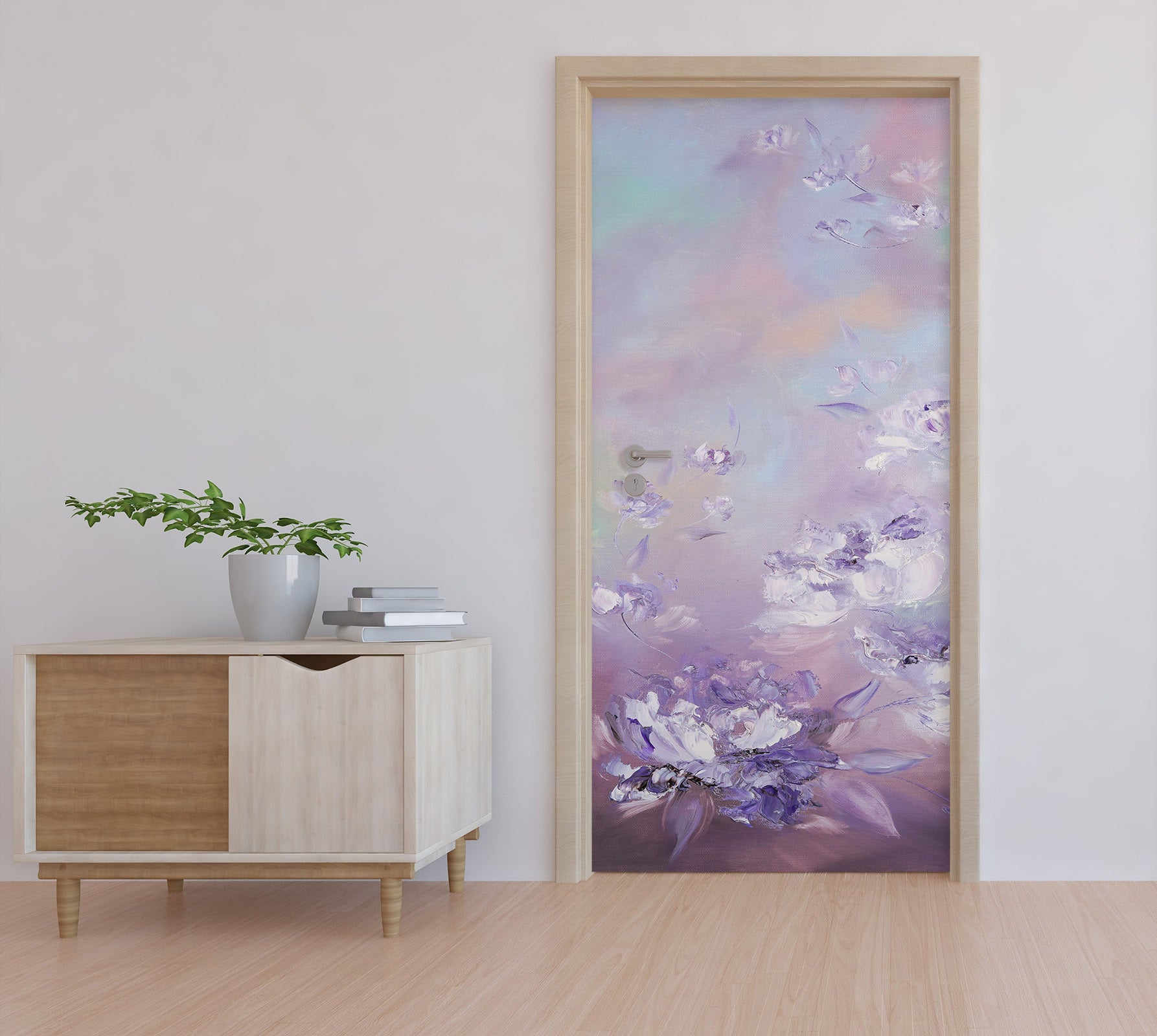 3D Purple Flowers 3231 Skromova Marina Door Mural