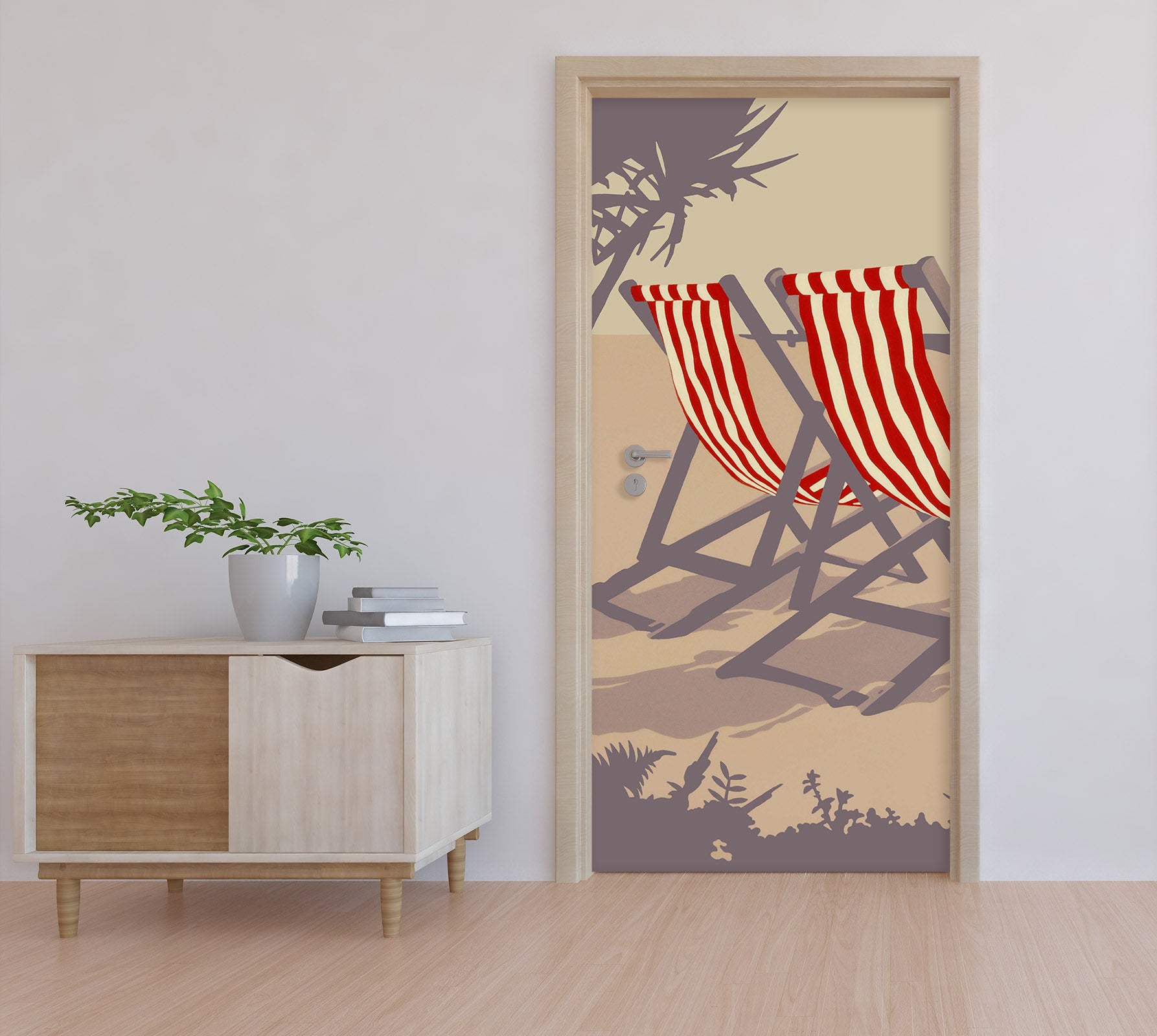 3D Red Recliner 9222 Steve Read Door Mural