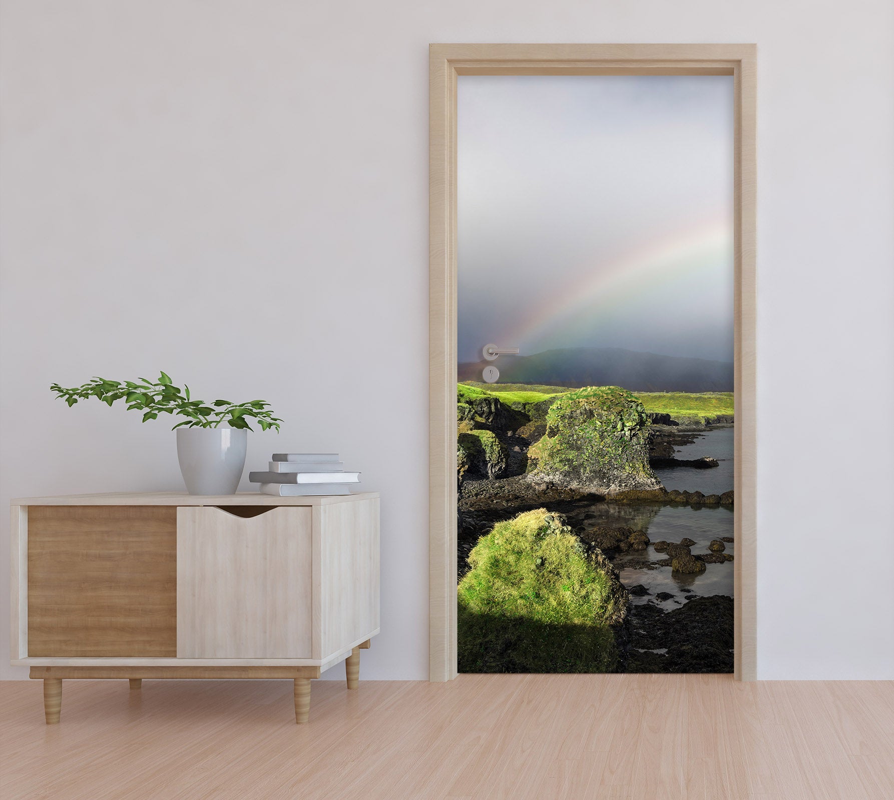 3D Grass Stone Rainbow 11551 Marco Carmassi Door Mural