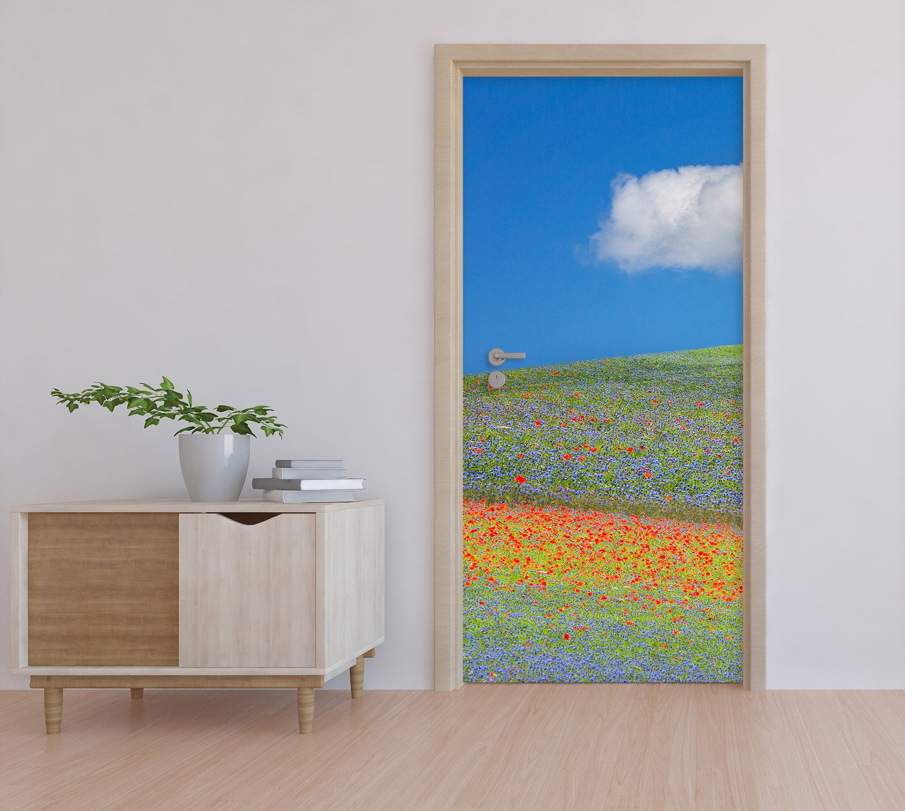 3D Lawn Flowers Hillside 121223 Marco Carmassi Door Mural