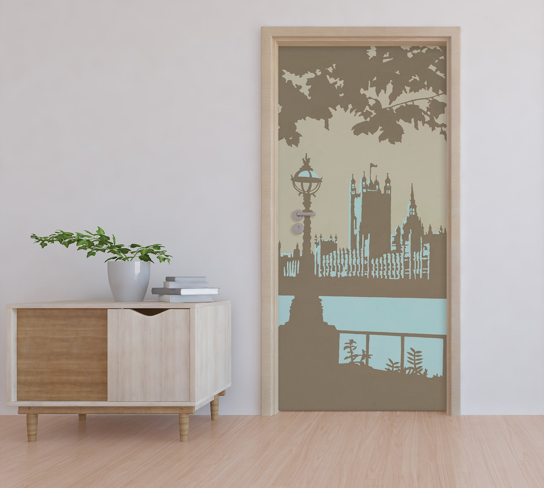 3D London River Building 9236 Steve Read Door Mural