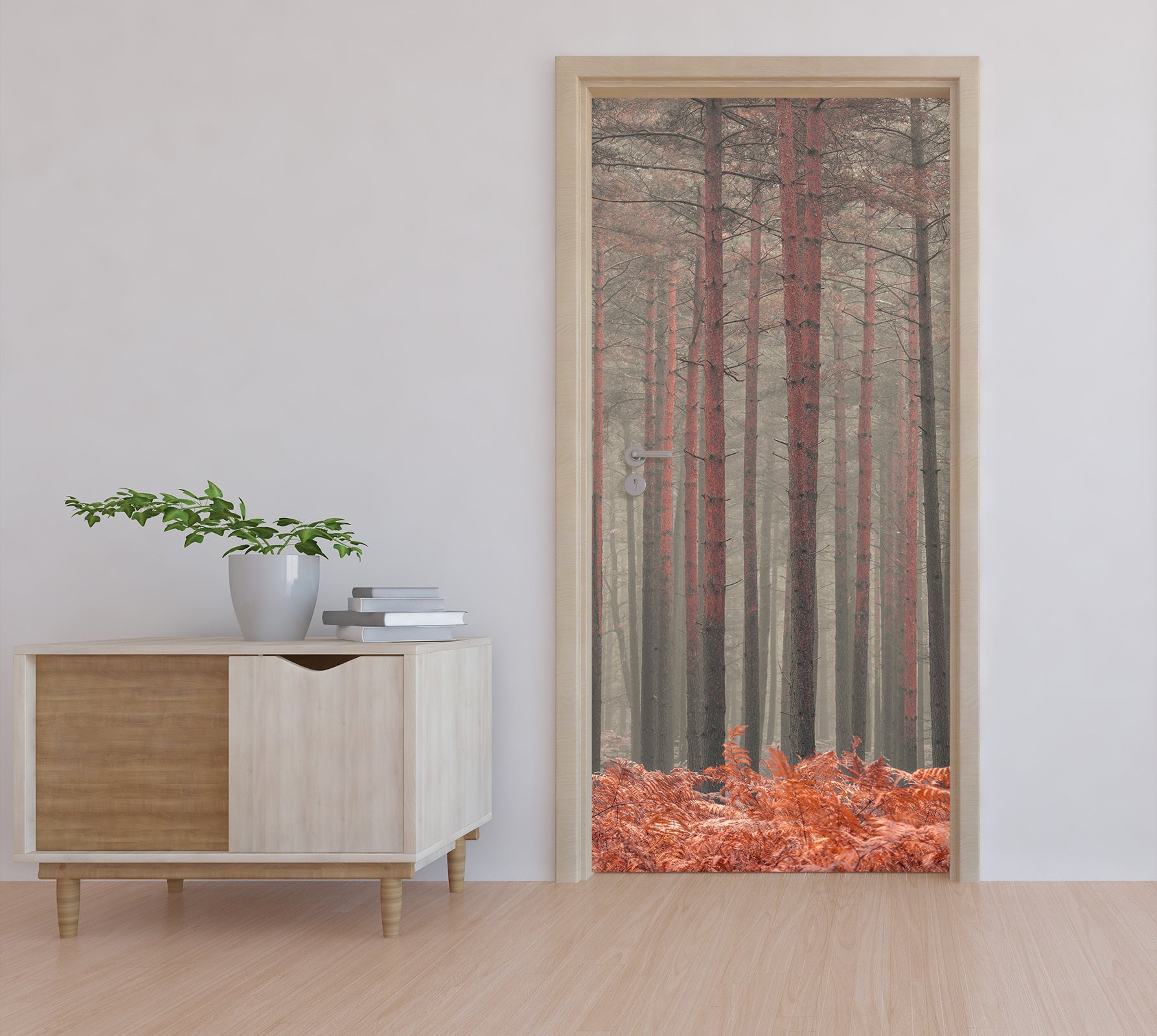 3D Fallen Leaves Woods 106177 Assaf Frank Door Mural