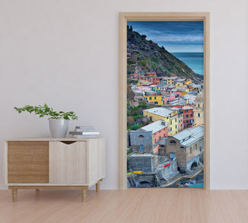 3D Seaside Color Houses 119145 Marco Carmassi Door Mural