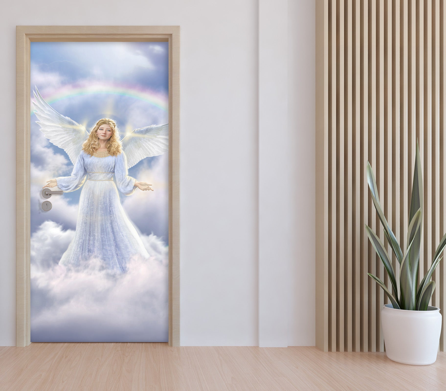 3D Cloud Angel Rainbow 112112 Jerry LoFaro Door Mural