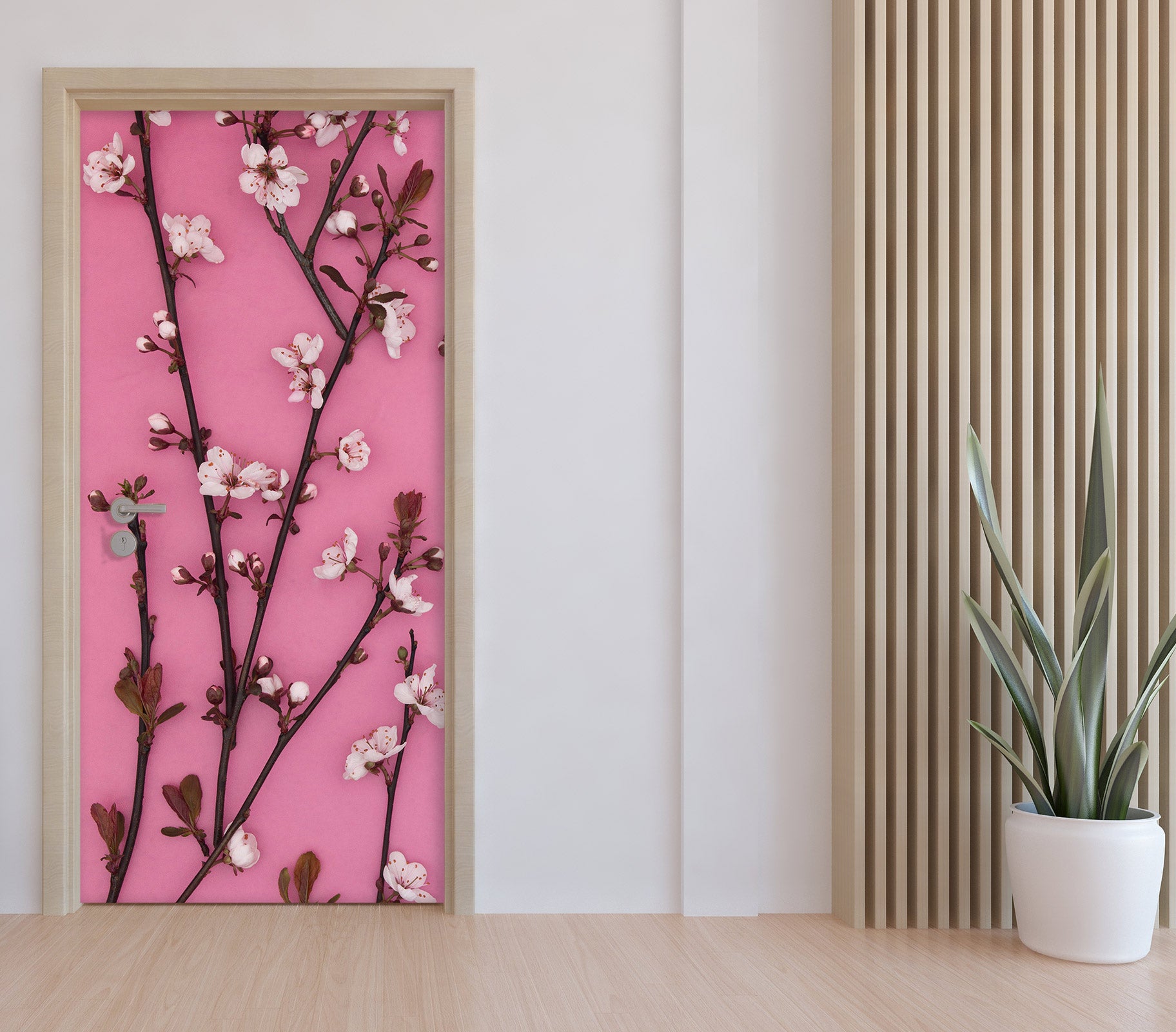 3D Plum Bossom 10601 Assaf Frank Door Mural