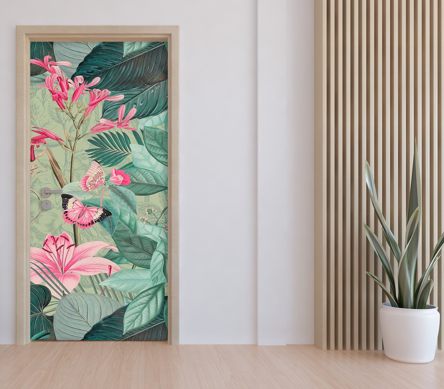 3D Pink Leaves 118106 Andrea Haase Door Mural