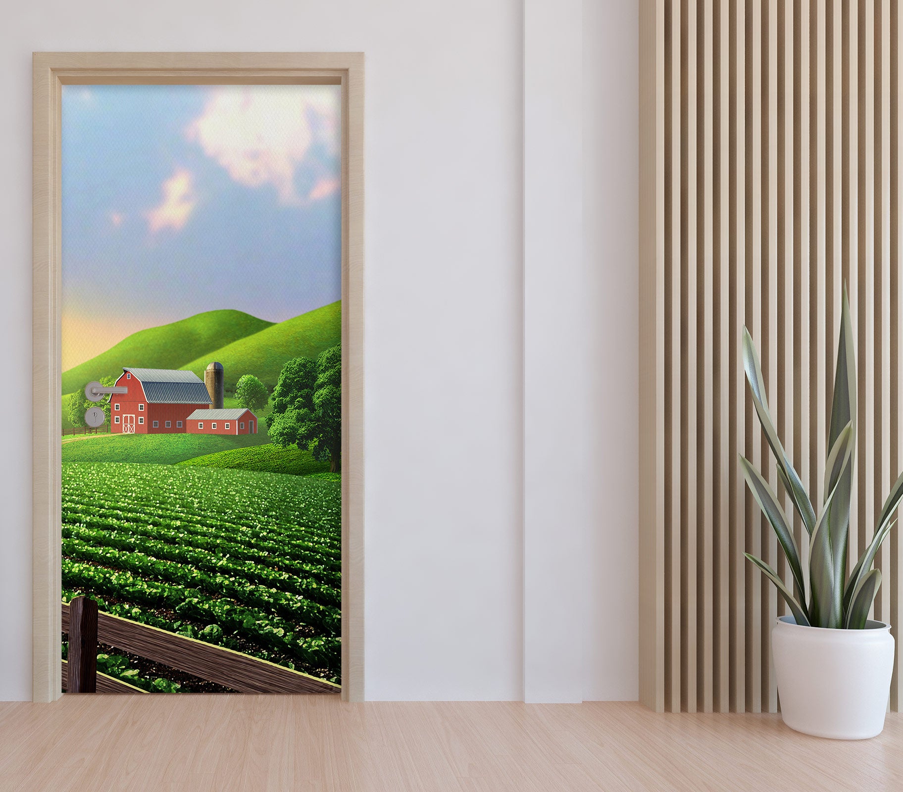 3D Green Leaf Field 112131 Jerry LoFaro Door Mural