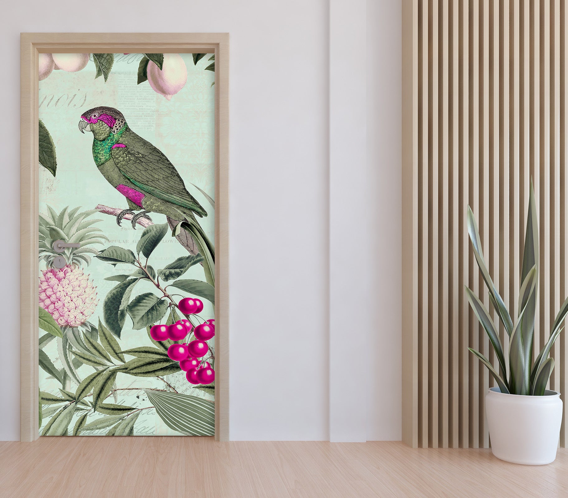 3D Pineapple Cherry Bird 118131 Andrea Haase Door Mural