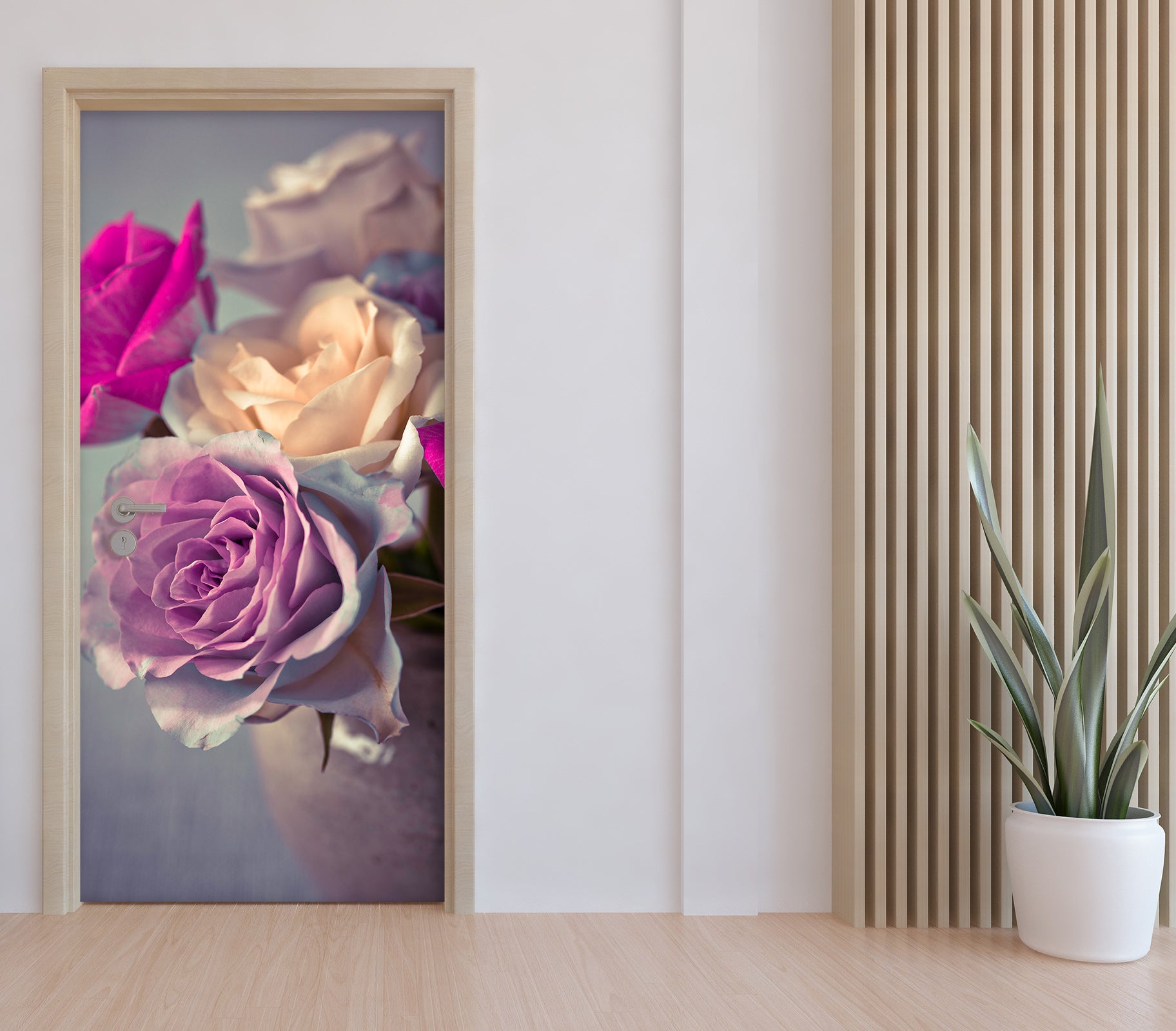 3D Red Purple Rose 106223 Assaf Frank Door Mural