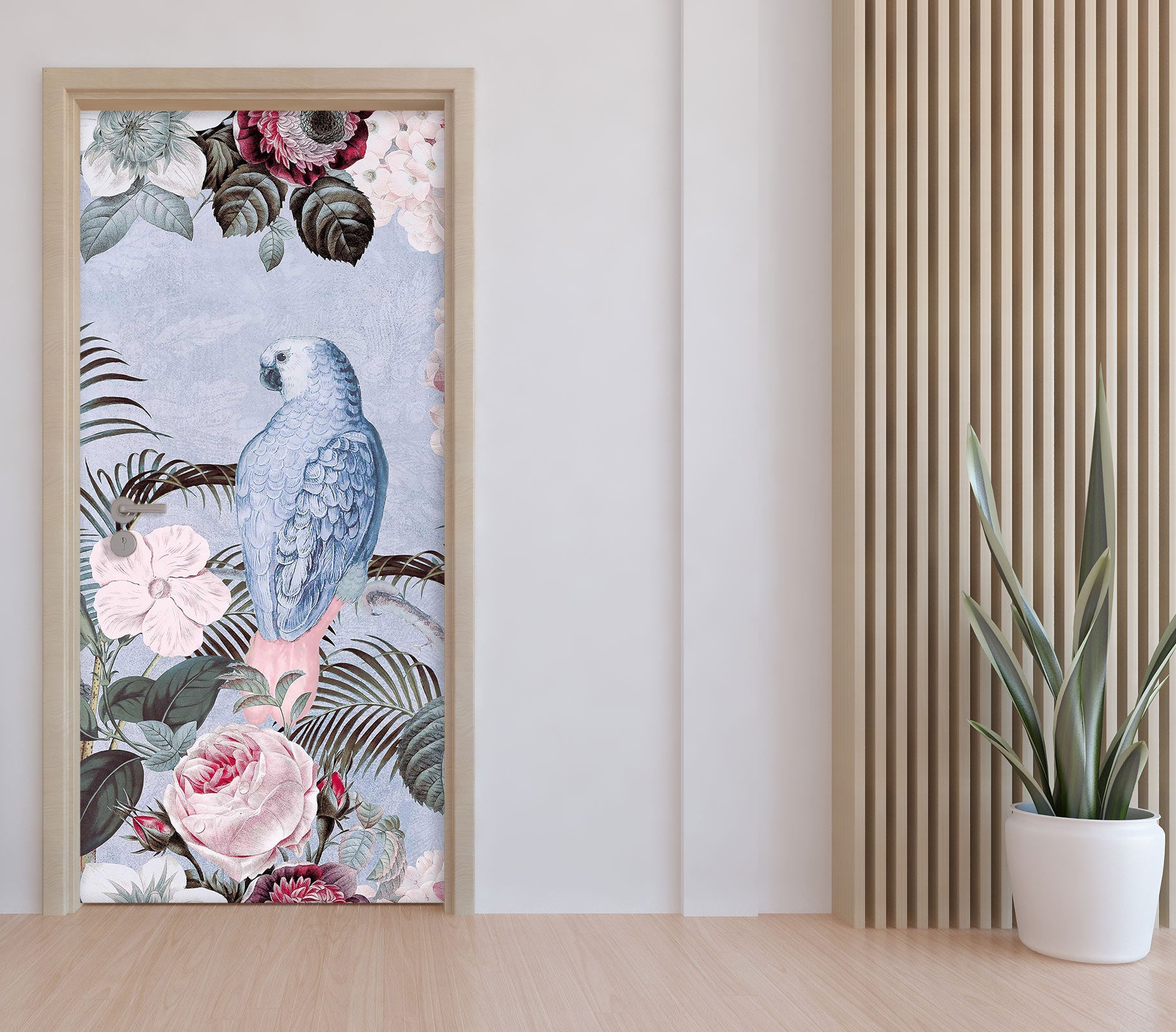 3D Parrot Rose 11906 Andrea Haase Door Mural