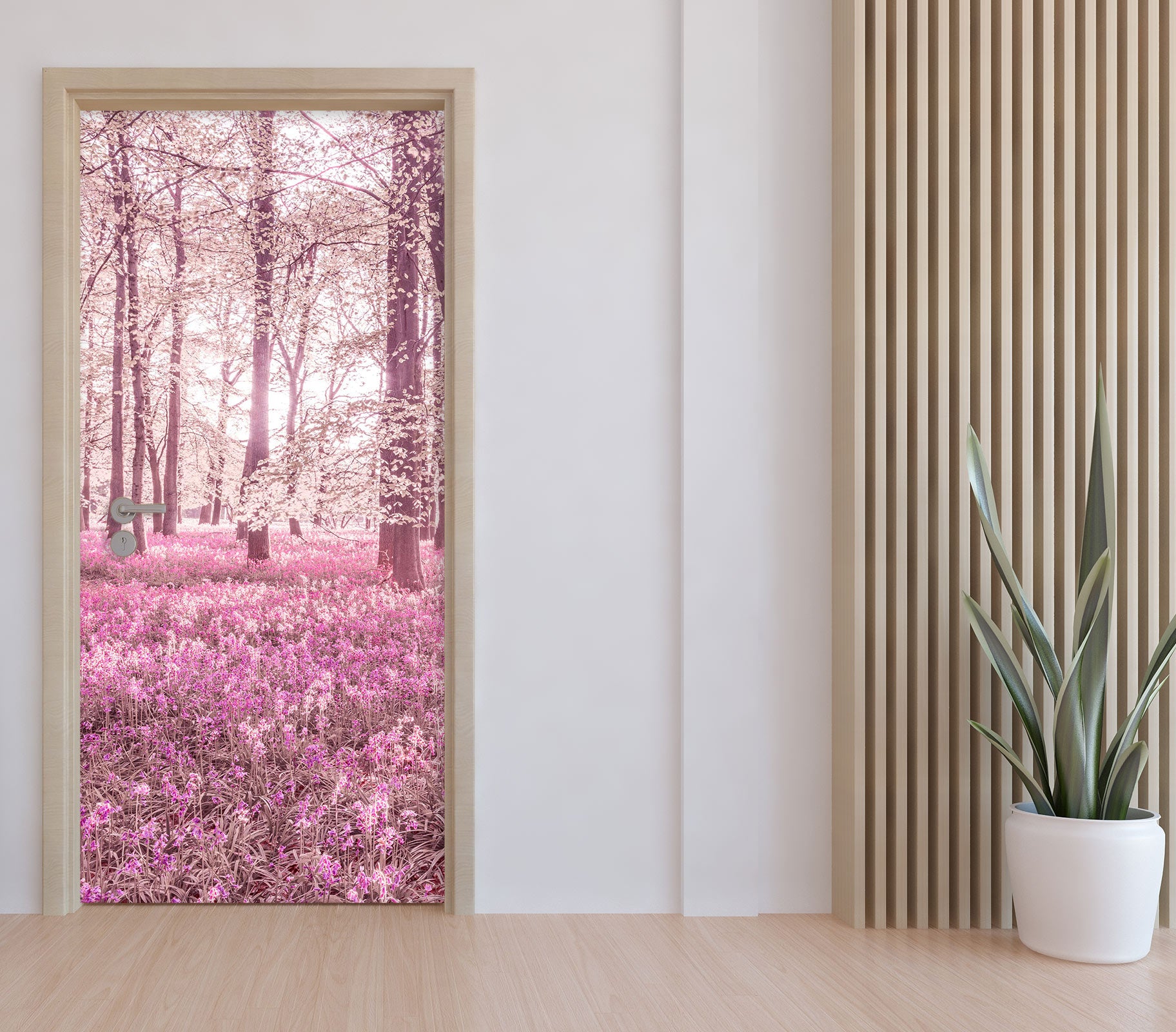 3D Pink Woods 10638 Assaf Frank Door Mural