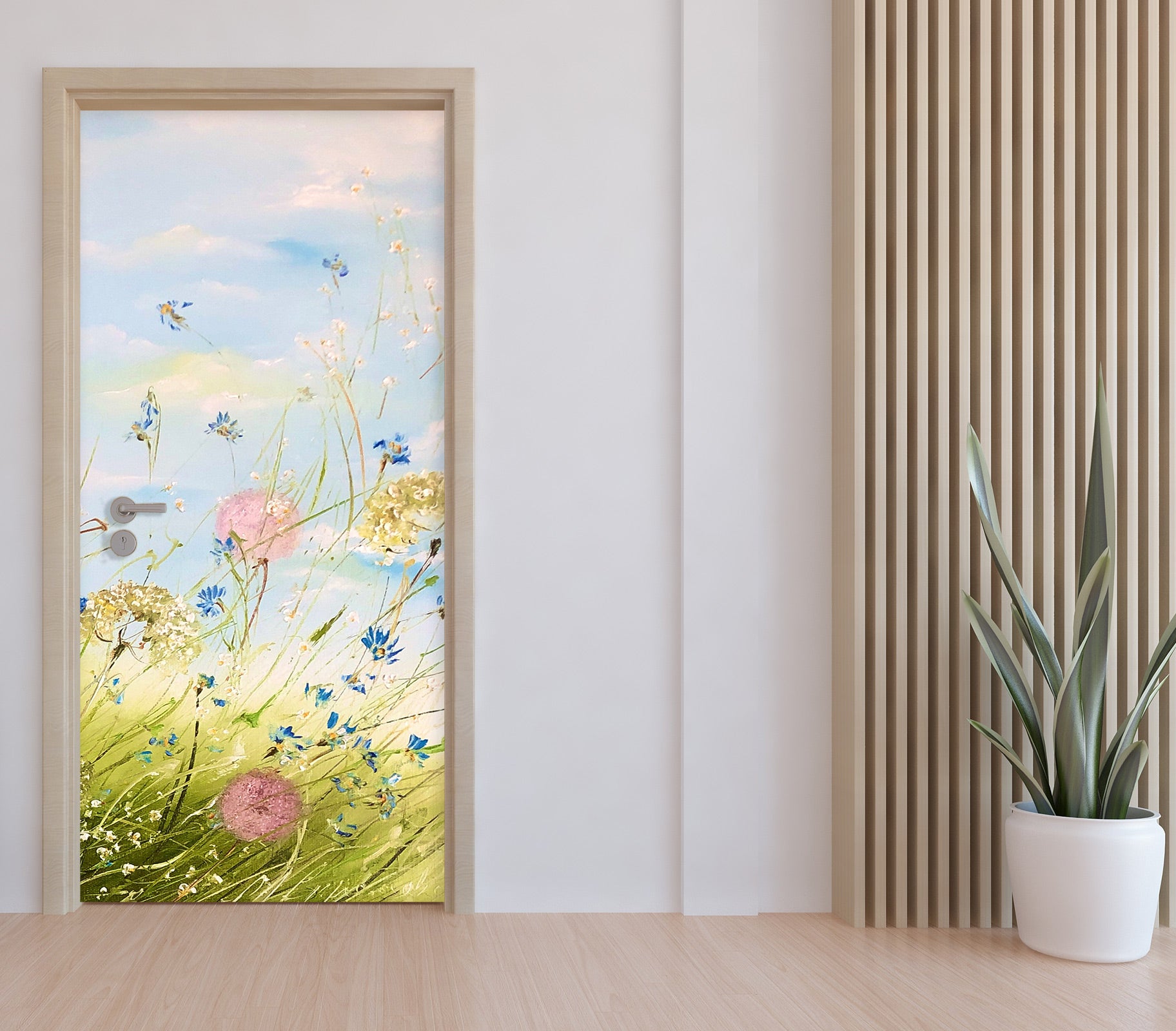 3D Sky Grass 3201 Skromova Marina Door Mural