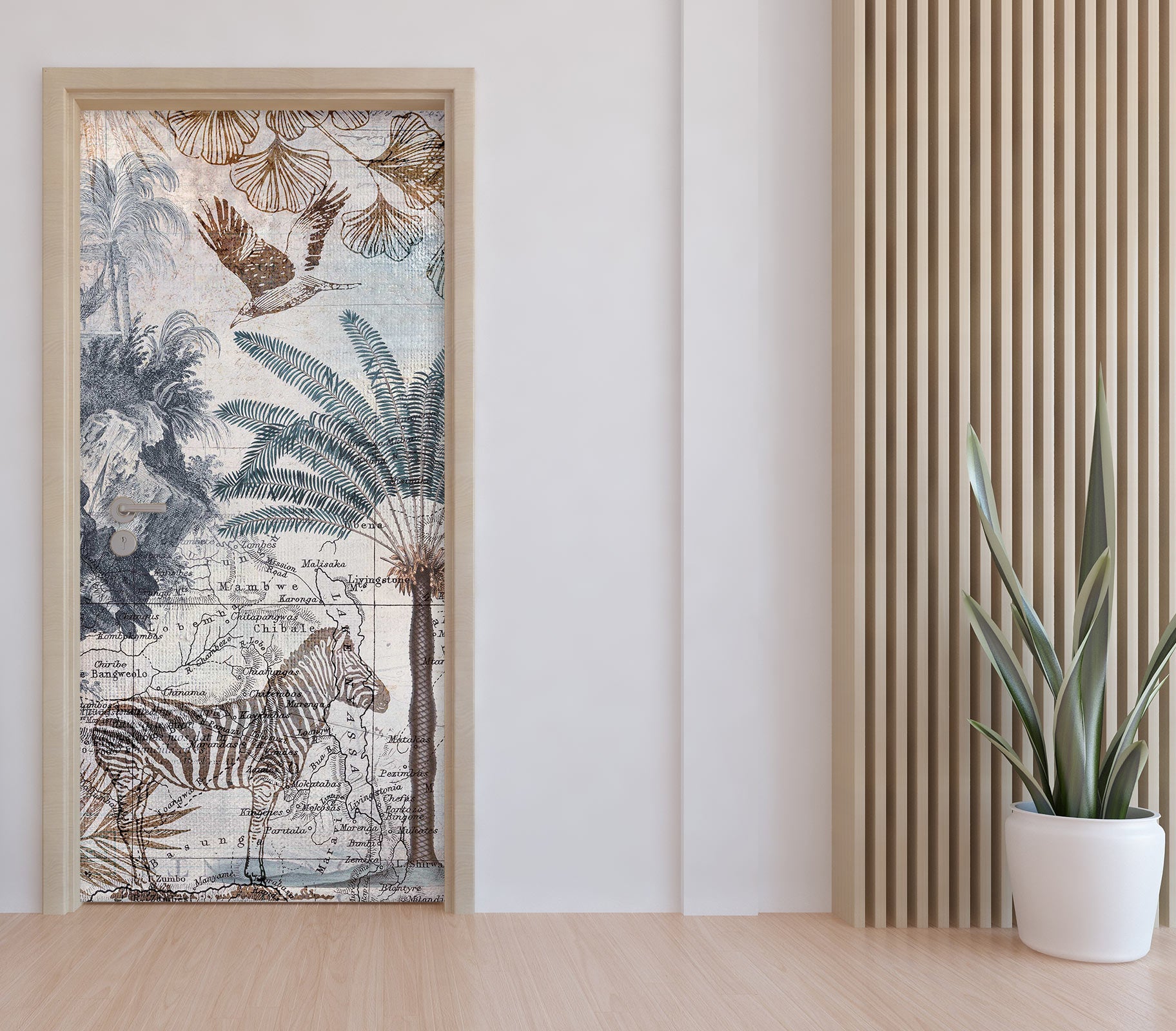 3D Leaf Zebra 10268 Andrea Haase Door Mural