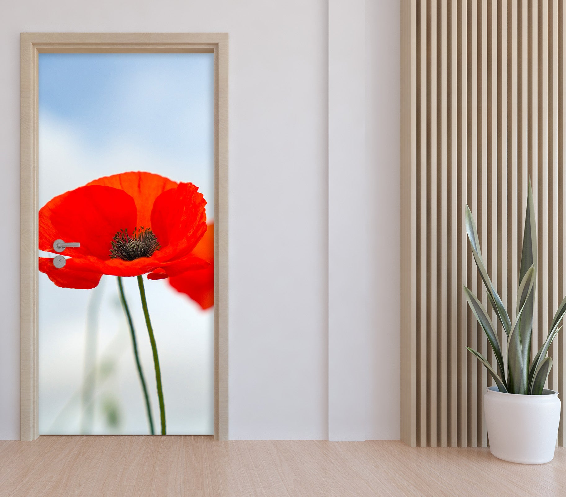 3D Red Flower 119122 Marco Carmassi Door Mural