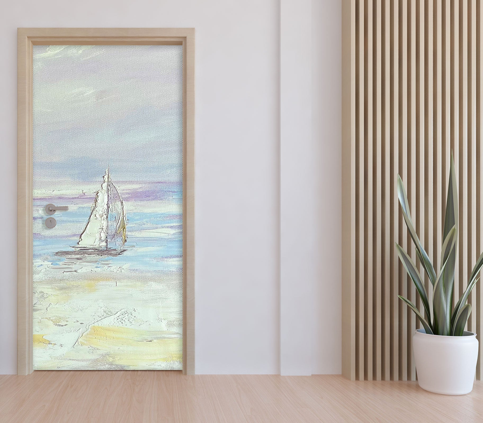 3D Sailing Boat 3064 Skromova Marina Door Mural