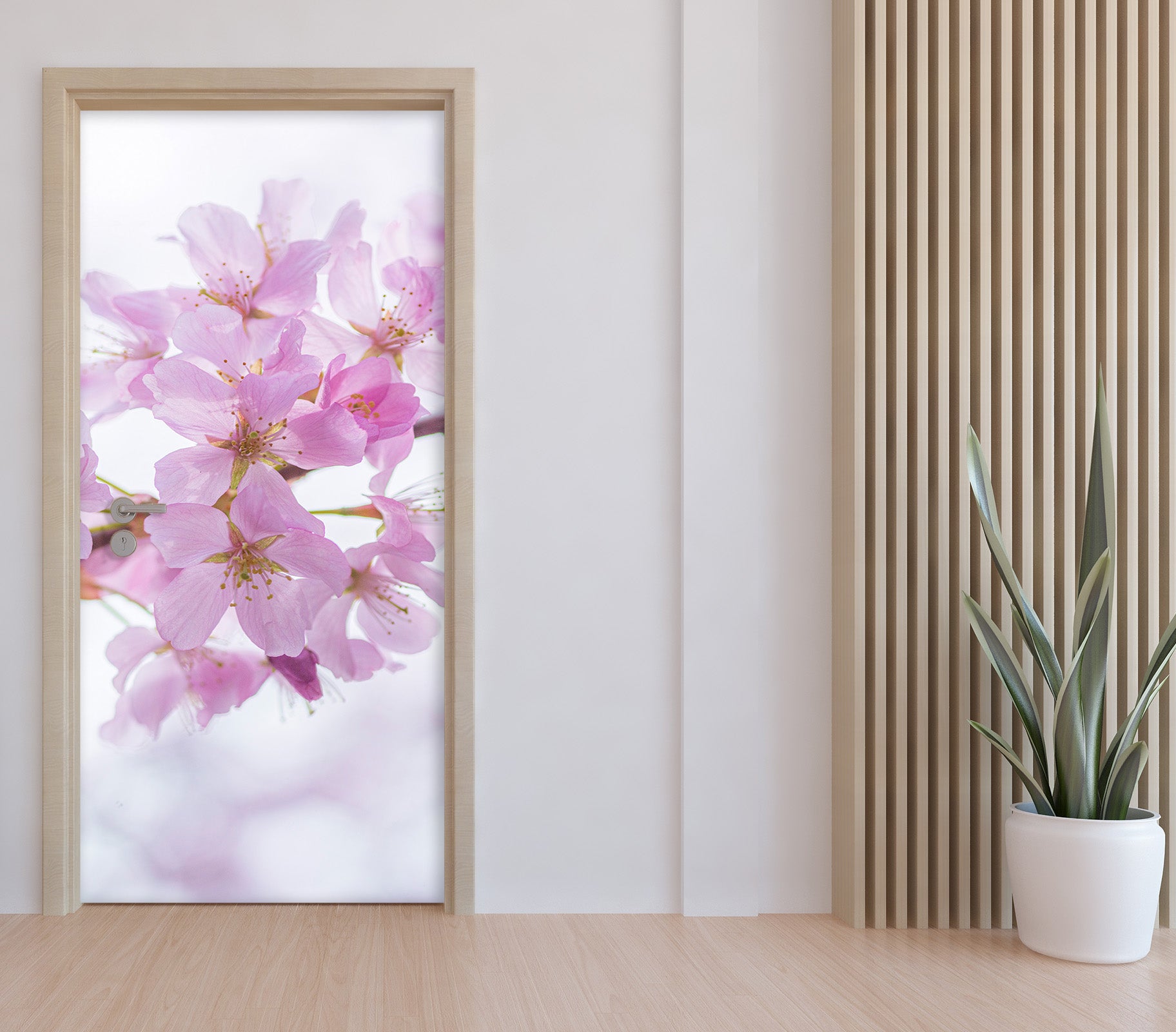 3D Pink Flowers 106182 Assaf Frank Door Mural