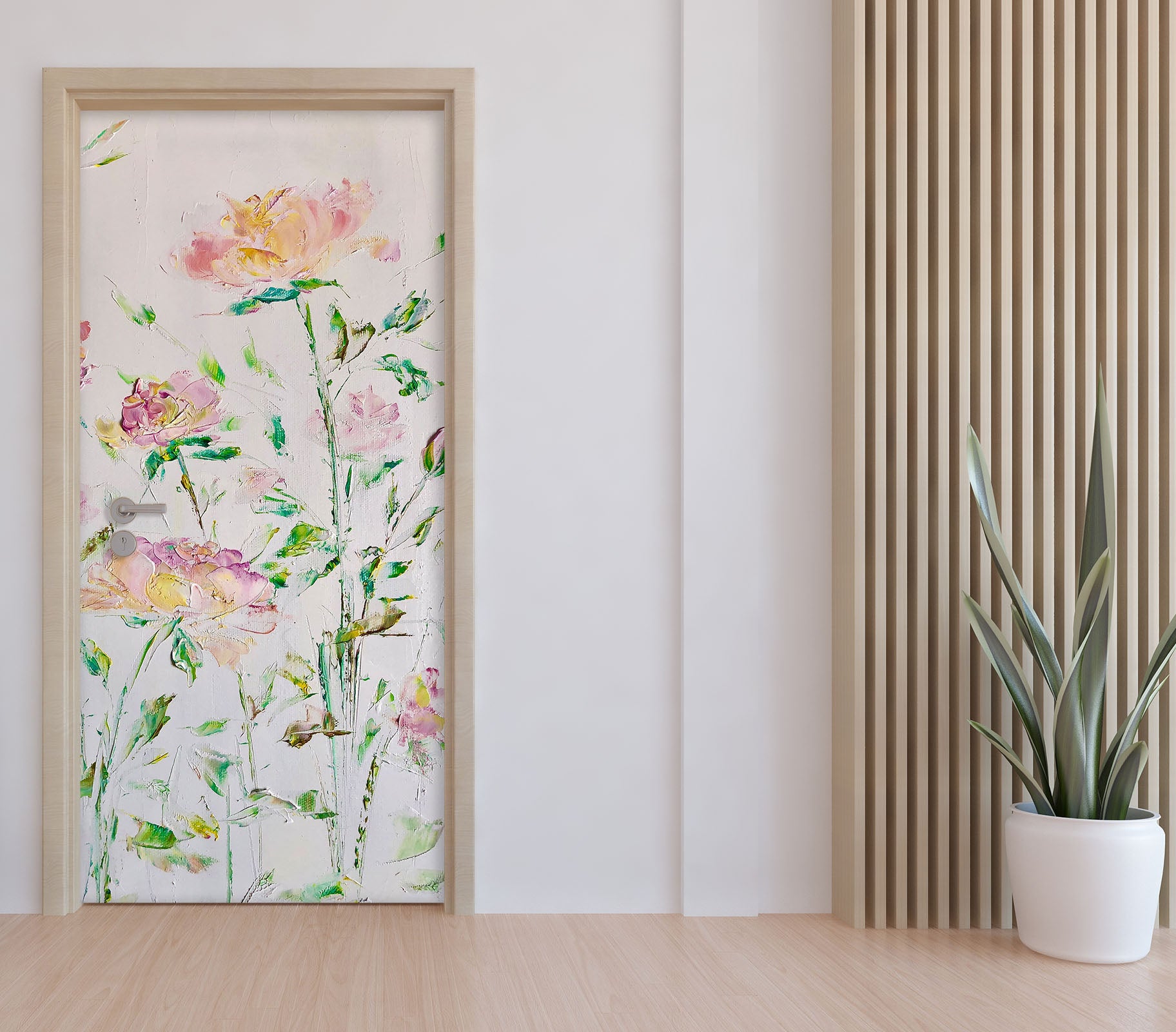 3D Pink Flower 3244 Skromova Marina Door Mural