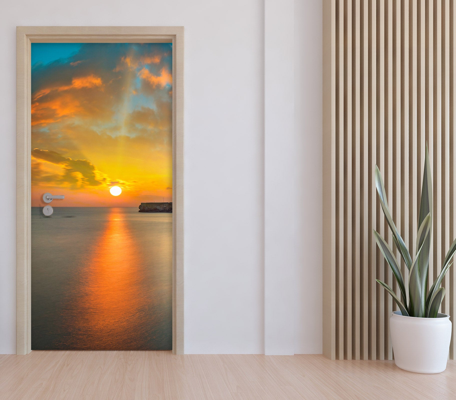 3D Sunset Sun 11979 Marco Carmassi Door Mural