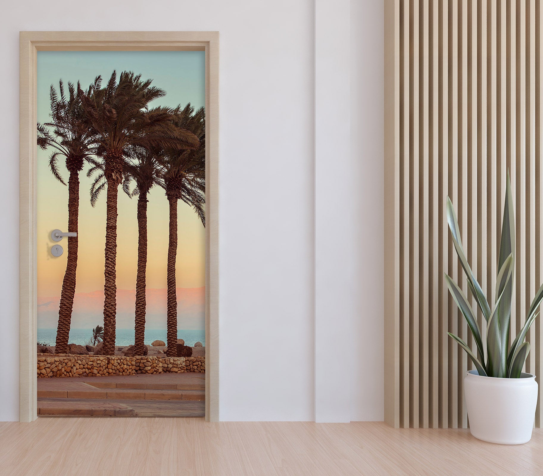 3D Coconut Tree 10686 Assaf Frank Door Mural