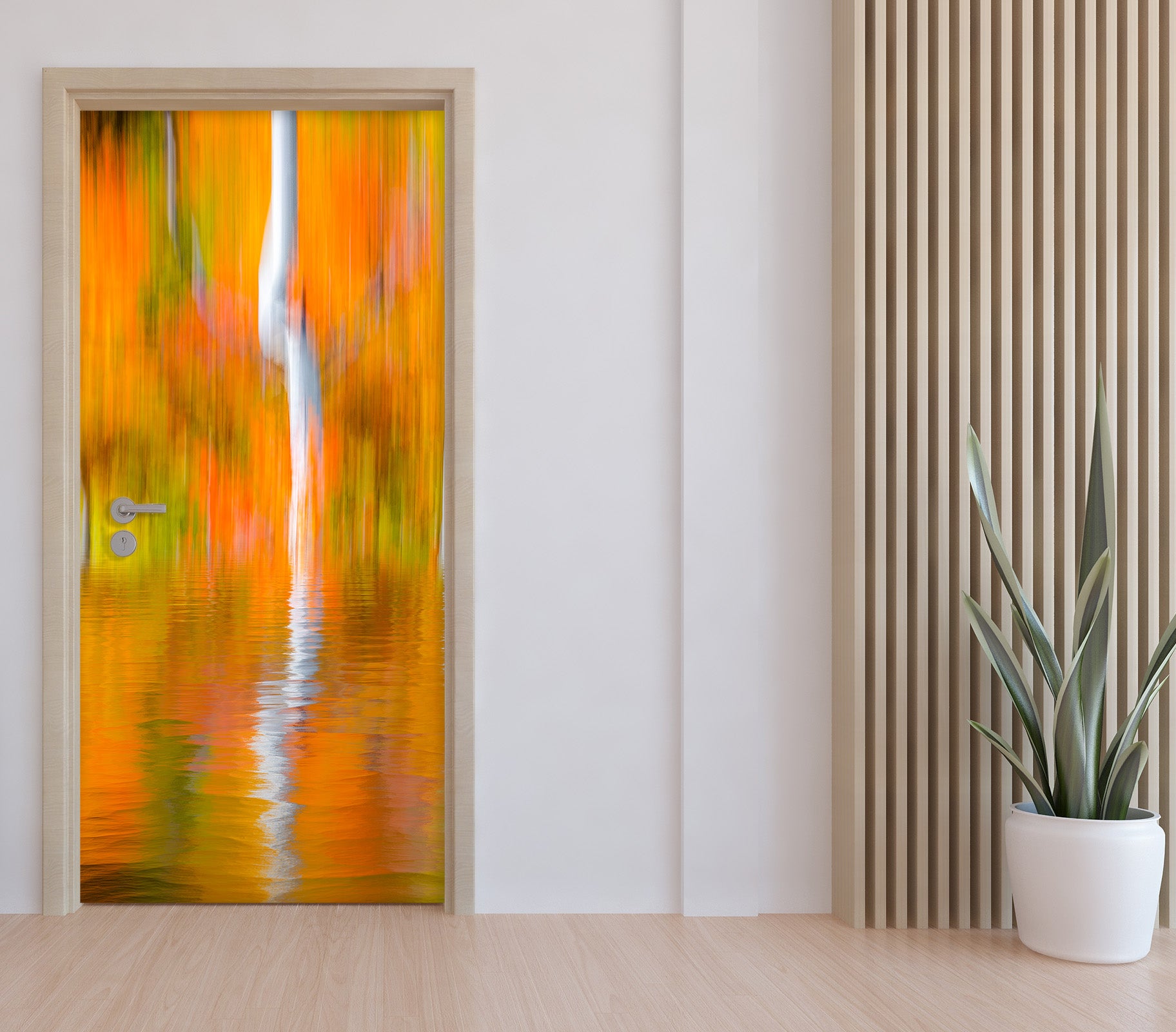 3D Orange Water Ripple 12027 Marco Carmassi Door Mural